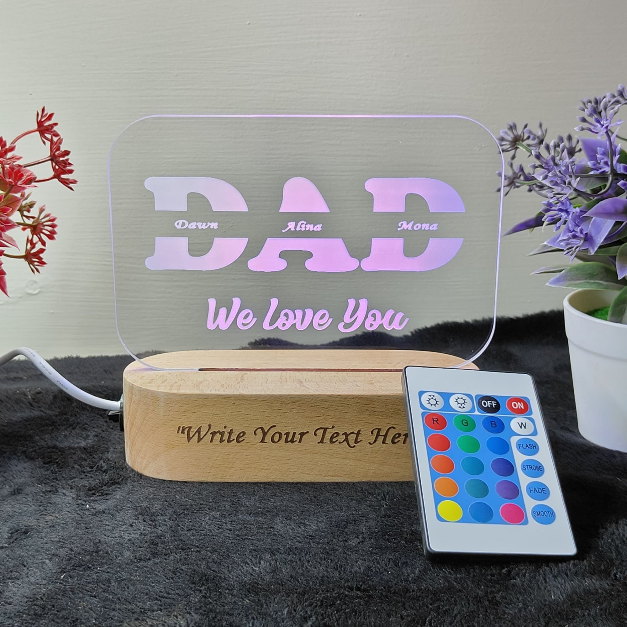 Shayona 3D Illusion personalized You are Best Dad in The World Acrylic Night Light lamp Gifts for Daddy on Fathers Day, Christmas, Birthday from Son, Daughter Multicolor Product
