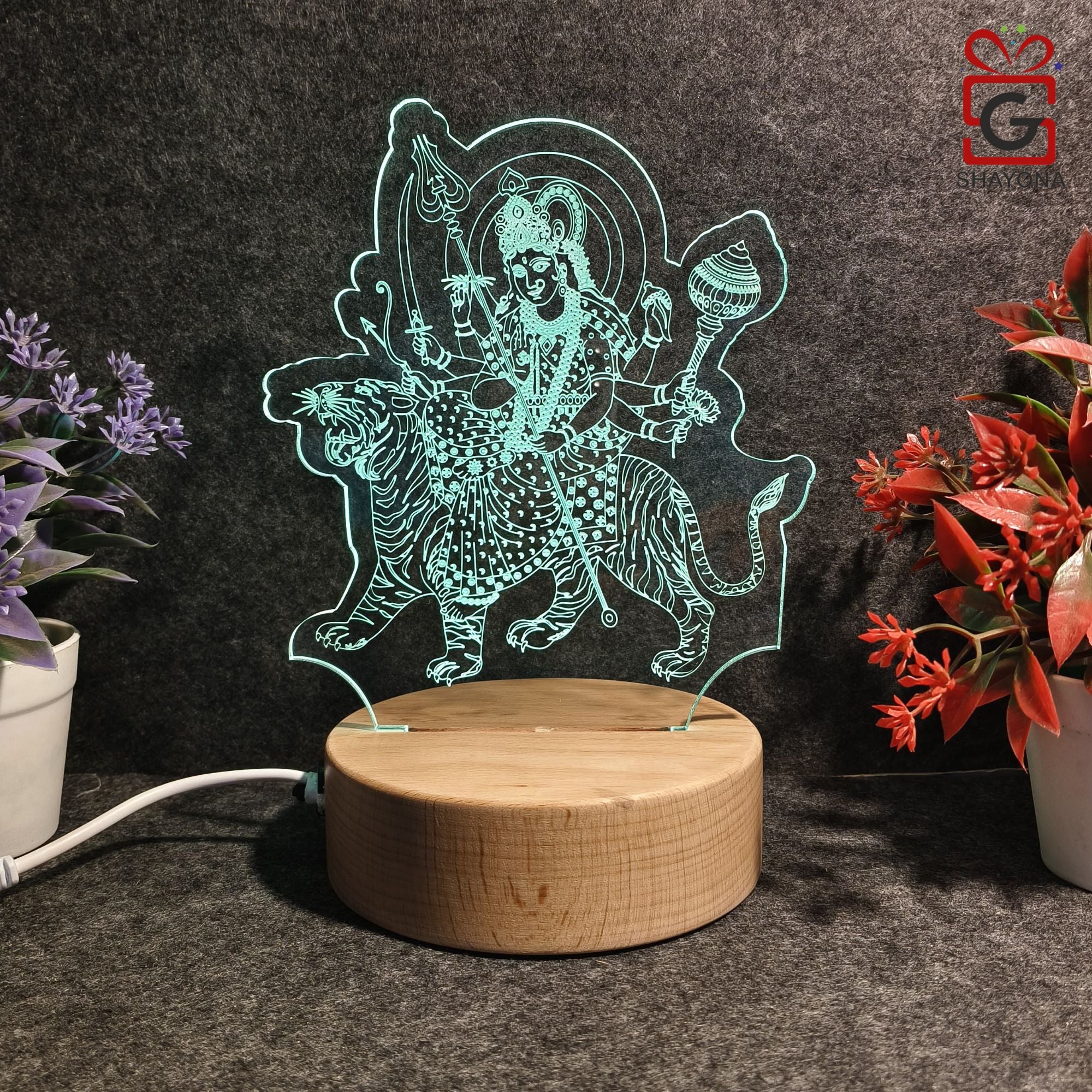 Shayona Jay Ambe3D Illusion LED Acrylic Table Top Night Lamp- Multi Color