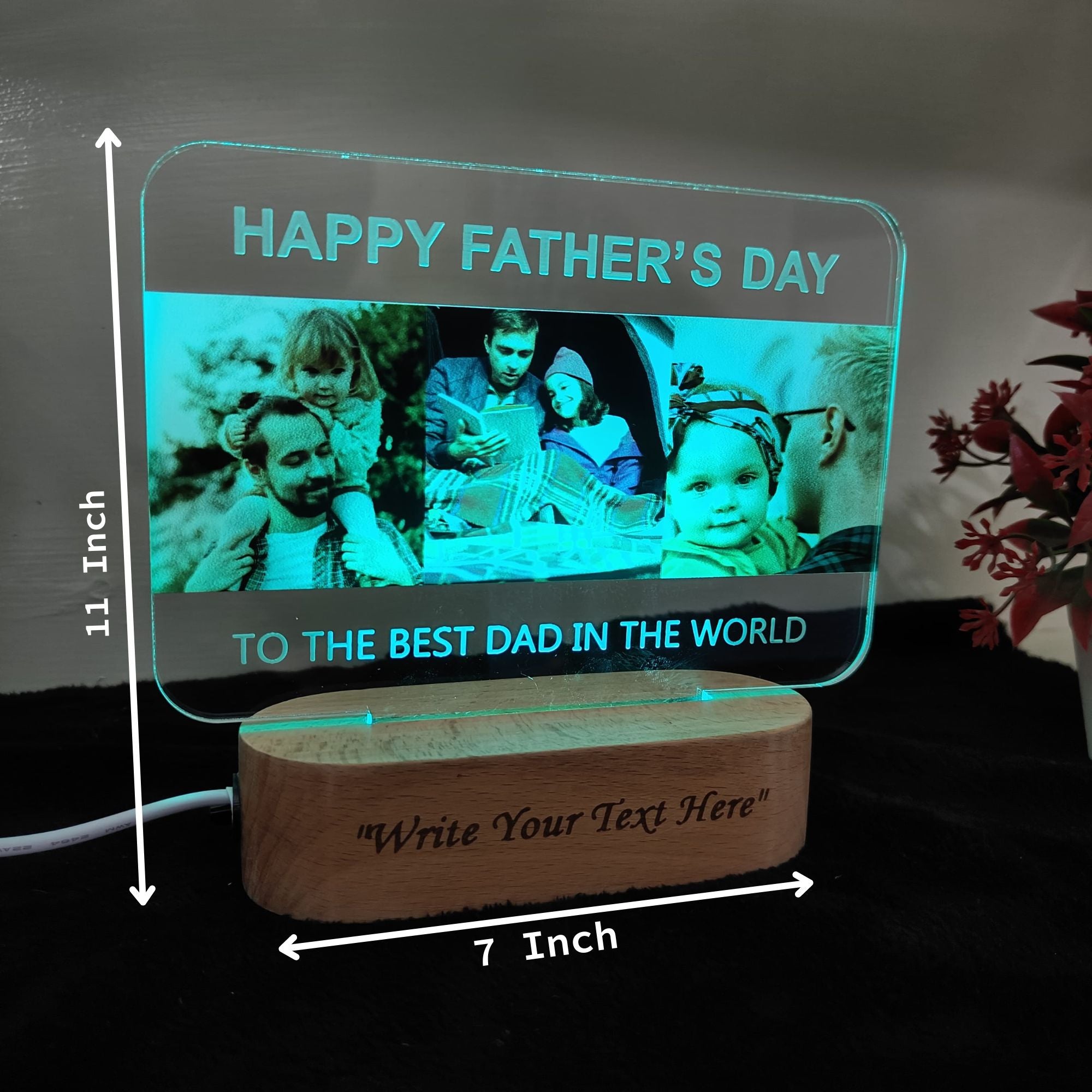 Shayona 3D Illusion personalized You are Best Dad in The World Acrylic Night Light lamp Gifts for Daddy on Fathers Day, Christmas, Birthday from Son, Daughter