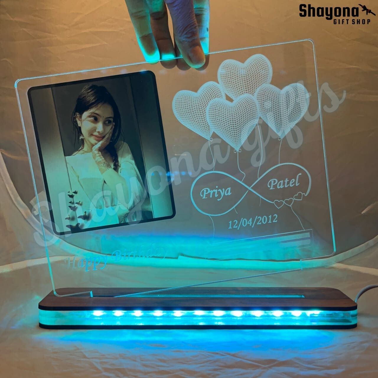 "Personalize Your Celebration with the Infinity Love Happy Birthday Lamp!"