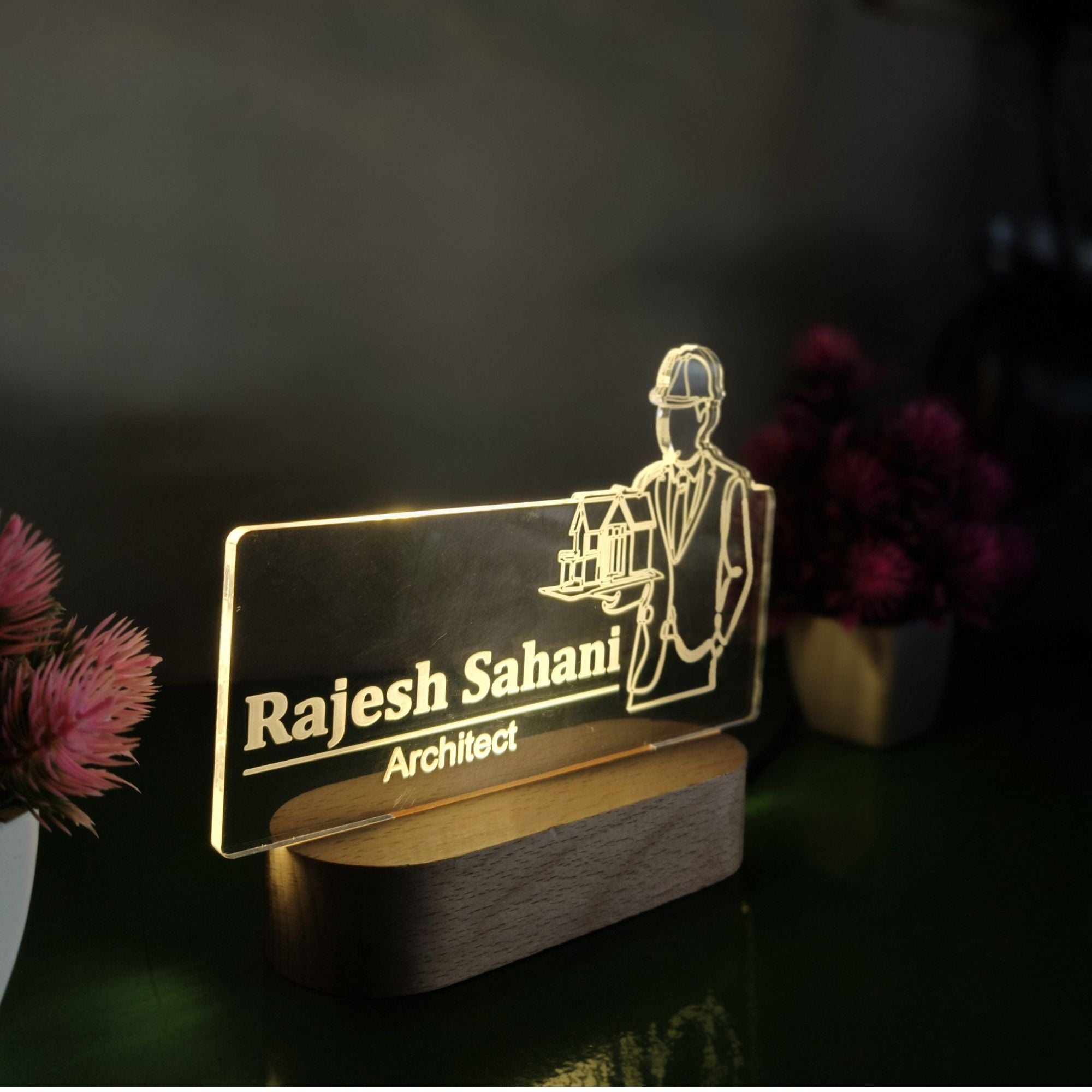 Shayona Personalized Architect LED Lamp – Custom Engraved Name Desk Light for Architects & Designers