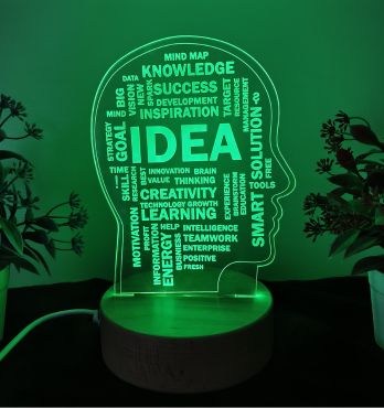 SHAYONA Idea Wooden Bedside Lamp, Side Table Lamp for Bedroom, Living Room, Home, Office Décor, Study Table Lamp multicolor-22cm