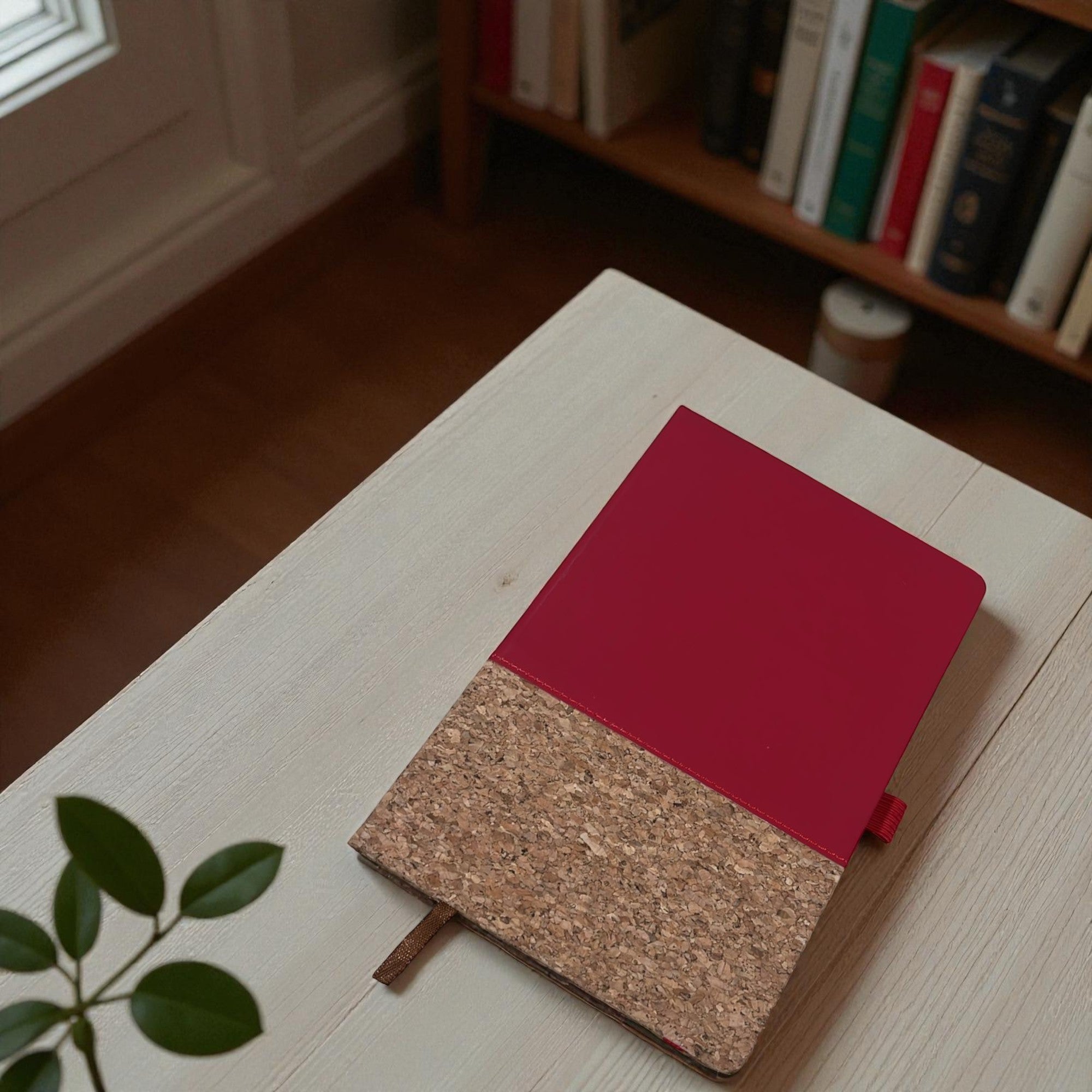 Shayona Corporate Gift Eco-Friendly Cork & PU Leather Notebook –Red Cover, Premium Hardbound Journal for Office & Personal Use