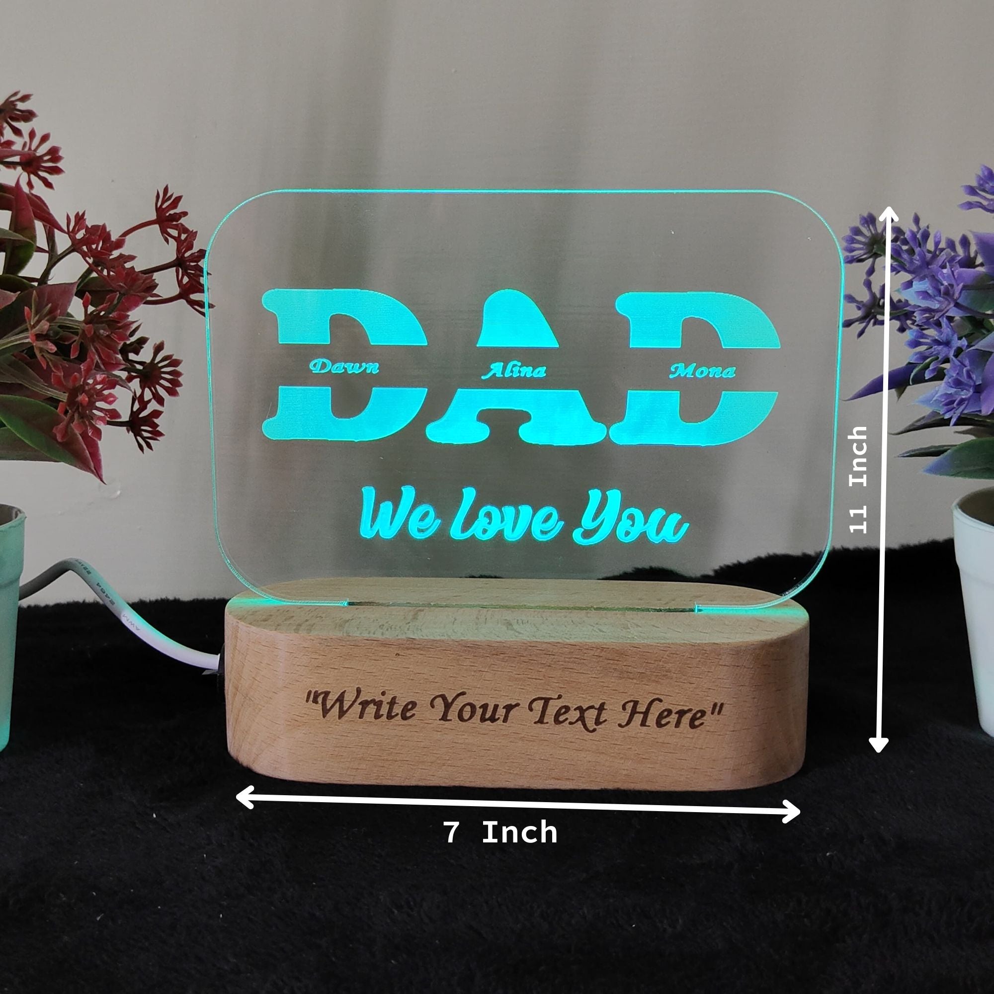 Shayona 3D Illusion personalized You are Best Dad in The World Acrylic Night Light lamp Gifts for Daddy on Fathers Day, Christmas, Birthday from Son, Daughter Multicolor Product