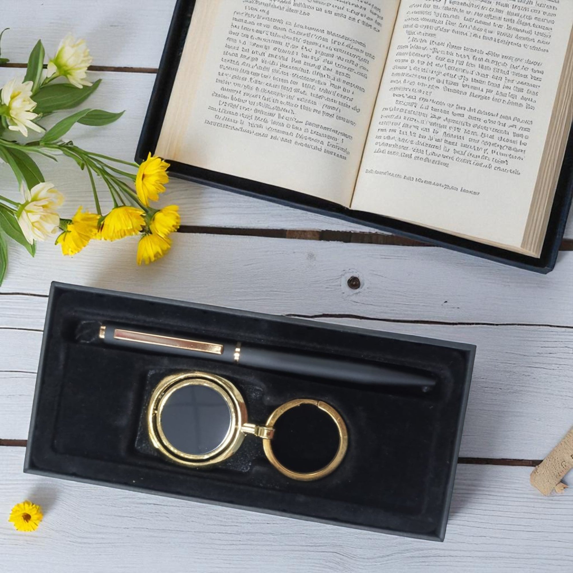 Shayona Premium Pen & Keychain Gift Set – Elegant Black & Gold Combo in Gift Box | Corporate, Office & Personal Gifting for Men & Women