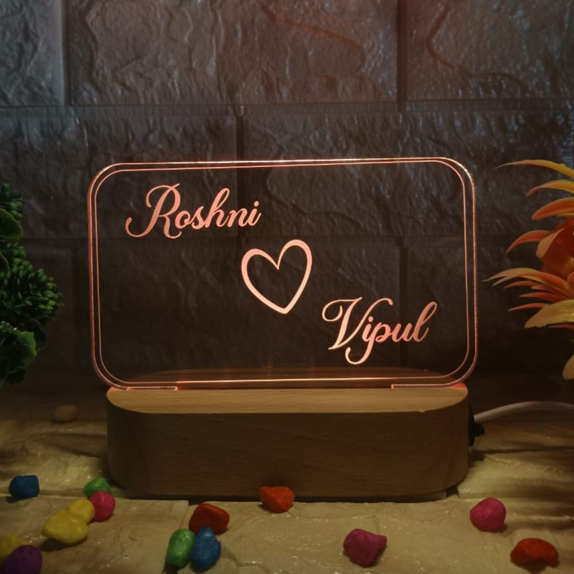 Shayona Personalized LED Acrylic Night Lamp – Custom Name Engraving