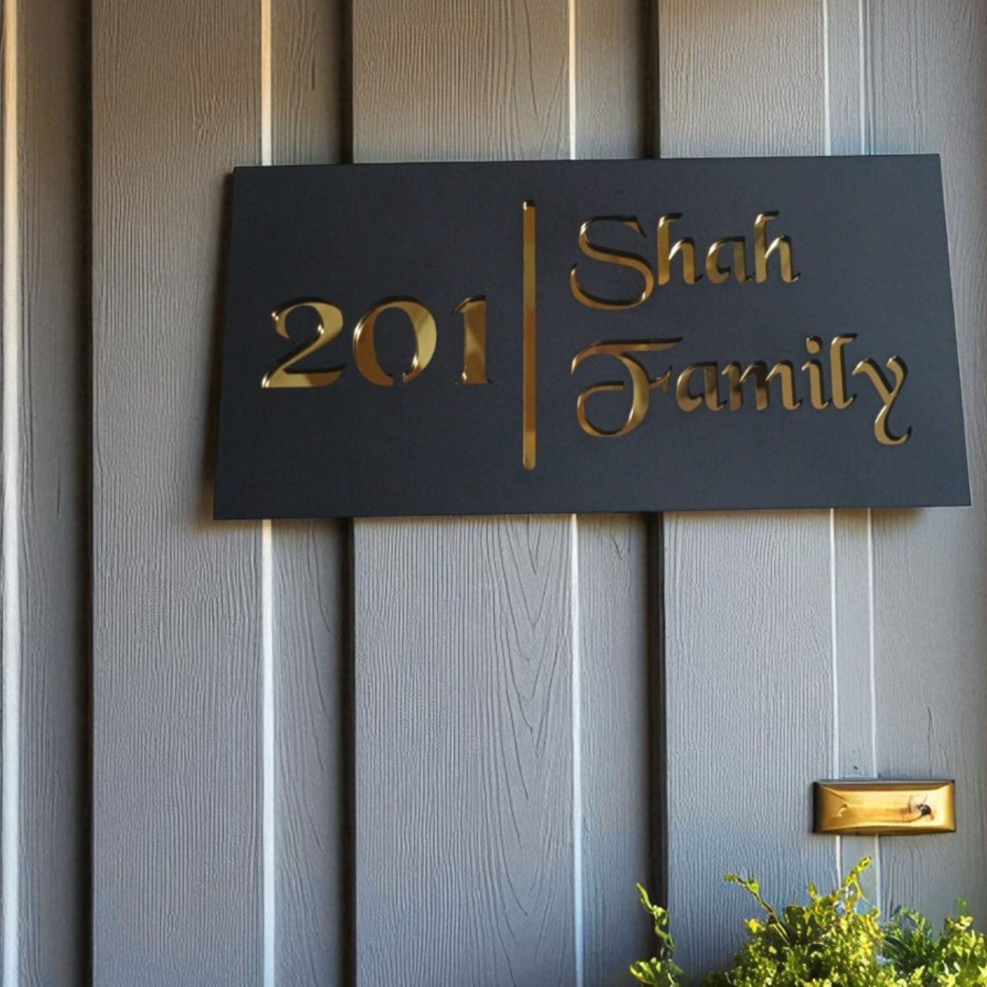 Personalized House Name Plate | Custom Home Address & Family Name Sign | Modern Outdoor Gate Plaque