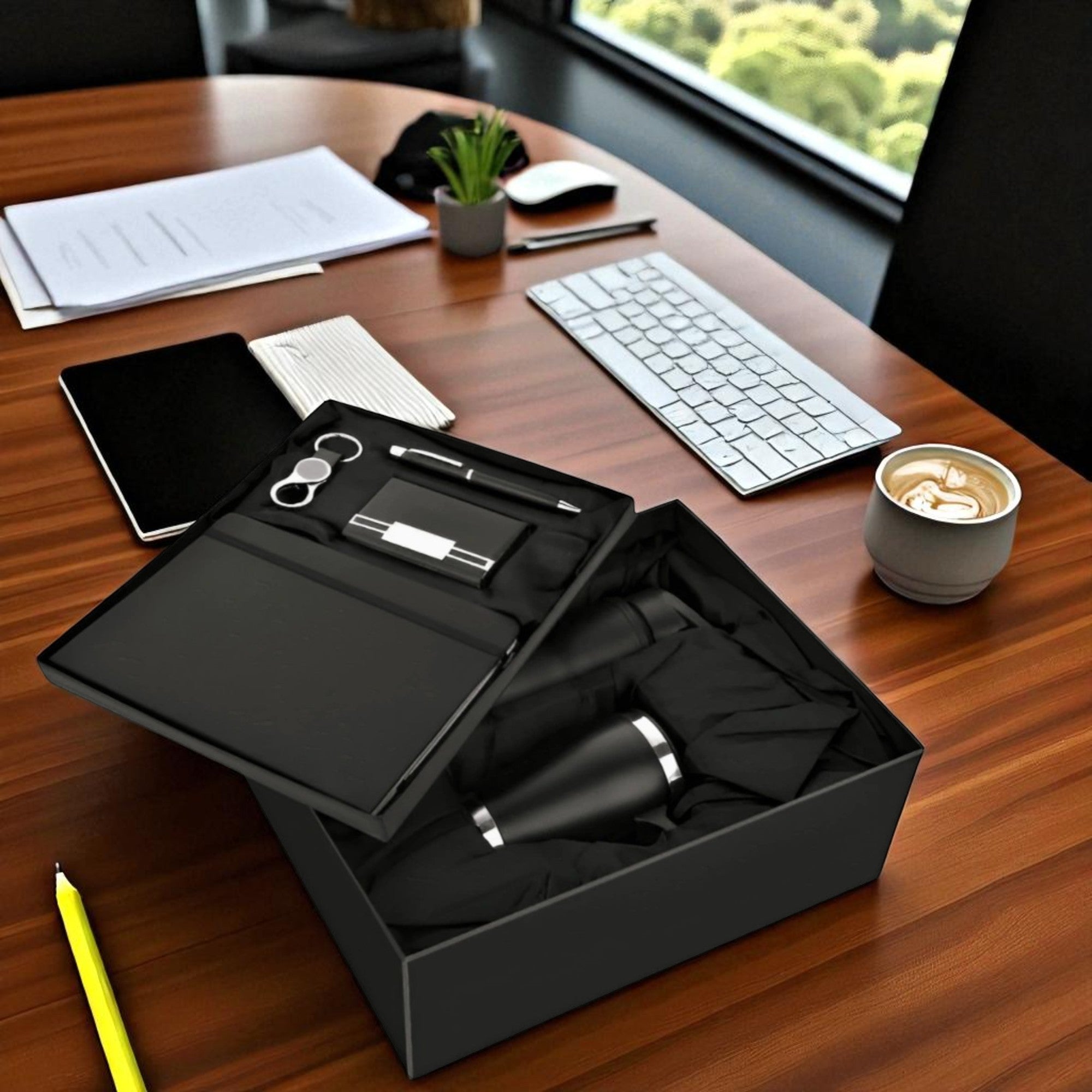 Shayona Premium 6-in-1 Corporate Gift Set – Notebook, Bottle, Mug, Pen, Keychain, Card Holder | Luxury Business Utility Kit