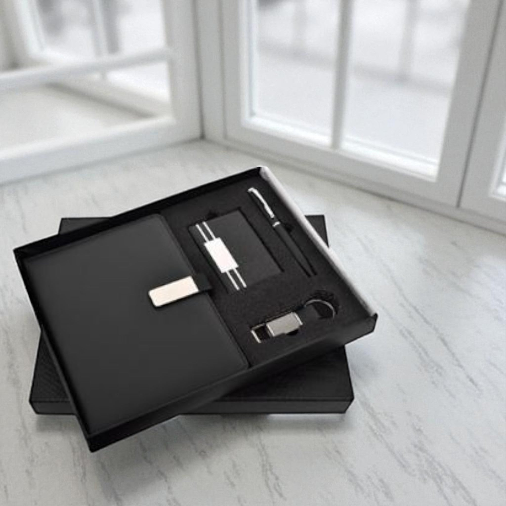 Shayona Premium 5-in-1 Executive Gift Set – Diary, Pen, Card Holder, Keychain– Luxury Corporate Gift Combo