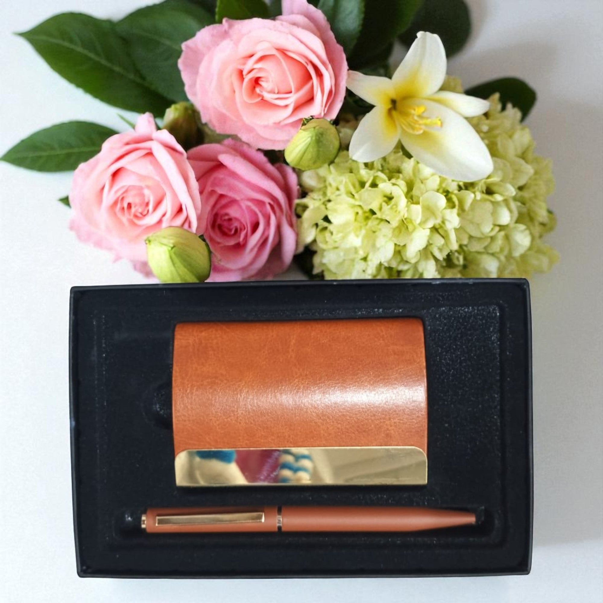 Shayona Luxury 2-in-1 Gift Set – Black Leather Wallet & Pen Combo in Premium Box | Corporate & Personal Gift