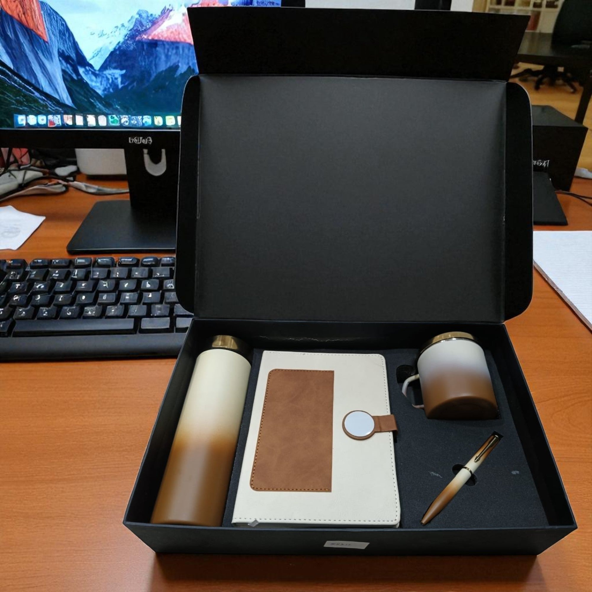 Shayona Premium Corporate Gift Set – Diary, Stainless Steel Bottle, Ceramic Mug & Pen | Luxury Office Gift Combo for Men & Women | Ideal for Birthday, Anniversary & Festive Gifting