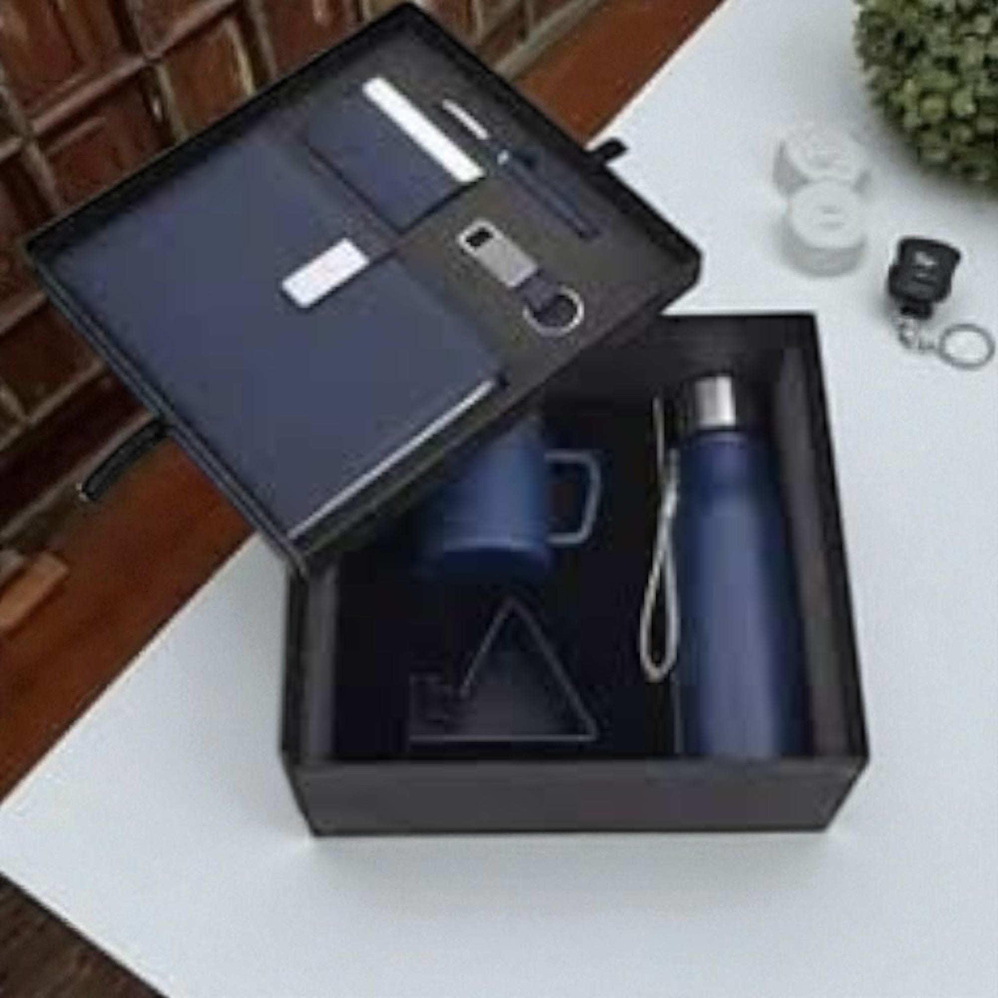 Shayona Premium 7-in-1 Corporate Gift Set – Diary, Bottle, Mug, Pen, Keychain, Mobile Stand & Card Holder – Luxury Executive Gift Combo