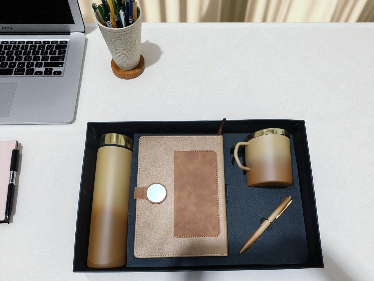Shayona Premium Gift Set with Diary, Stainless Steel Bottle, Ceramic Mug & Metal Pen – Office, Corporate & Personal Gifting