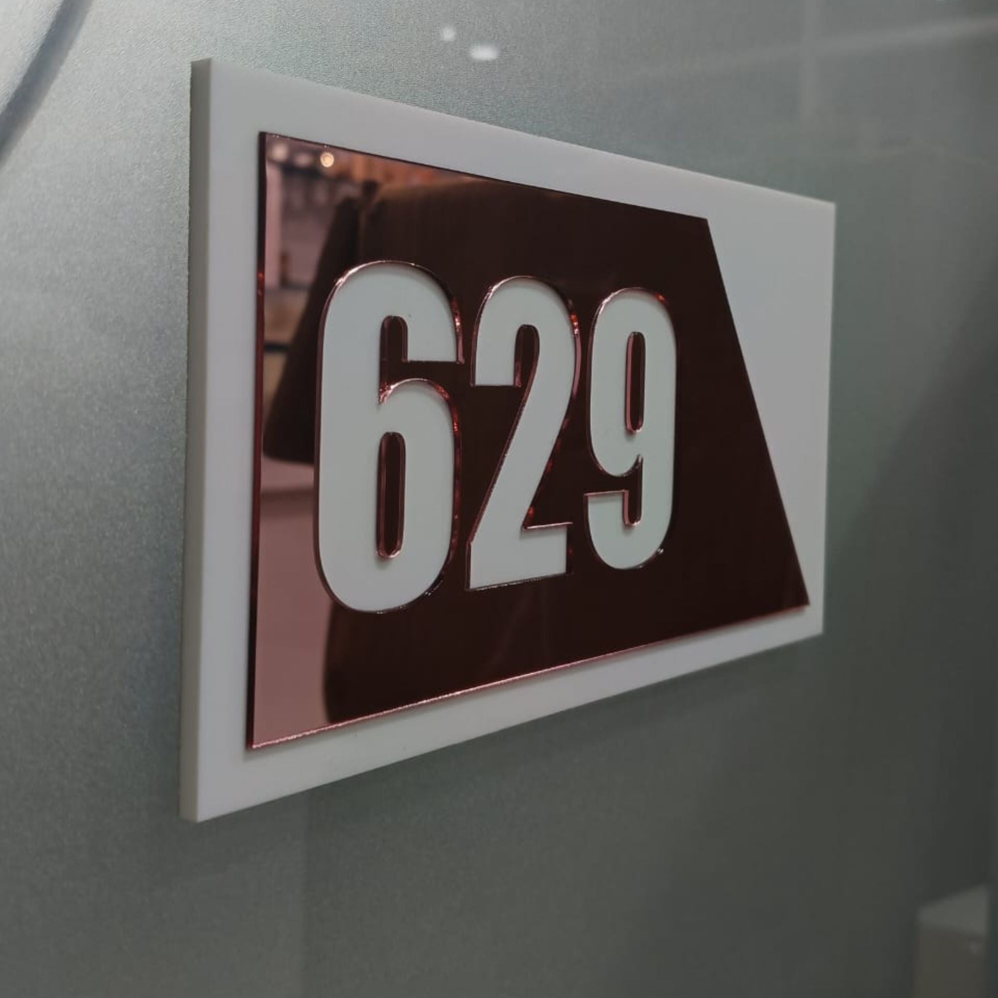 Shayona Modern Acrylic House Number Plate | Stylish Door & Flat Address Sign | Durable Laser-Cut Design