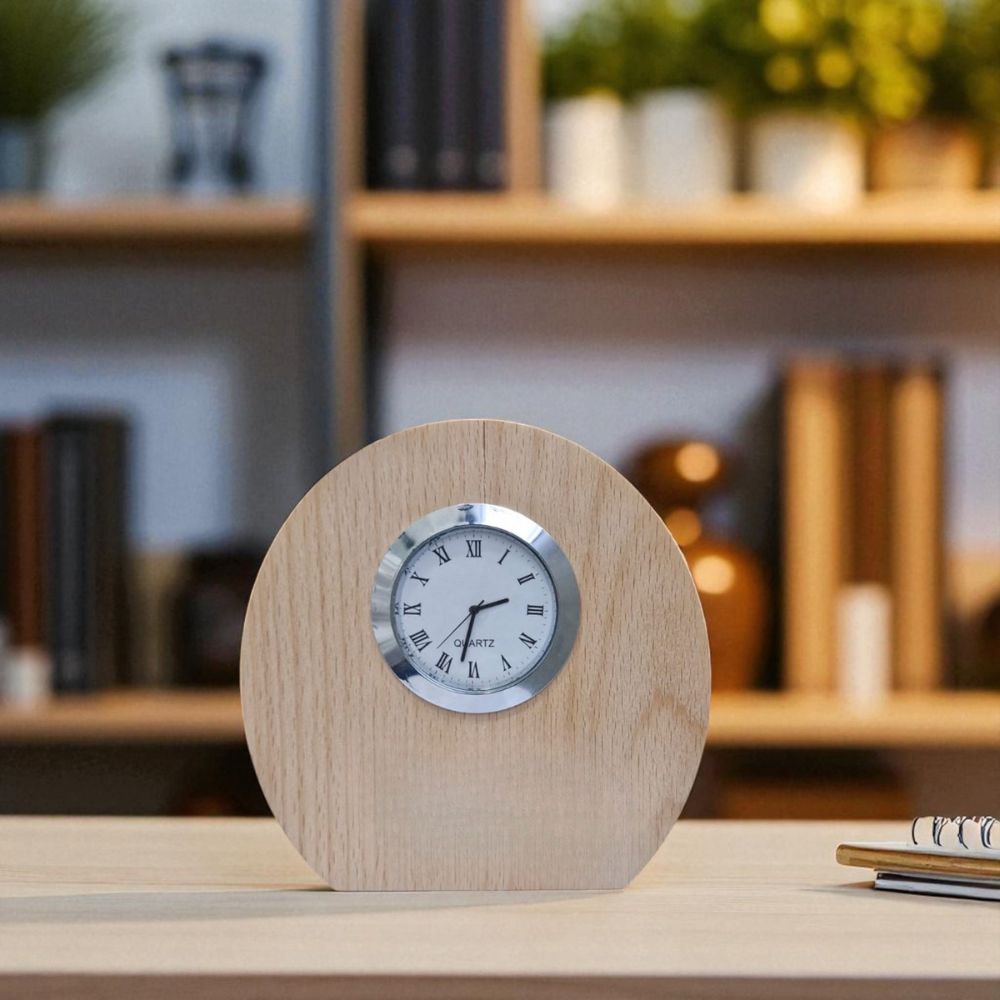 shayona gift shop Minimalist Wooden Desk Clock with Roman Numerals – Modern Quartz Timepiece for Home or Office Decor