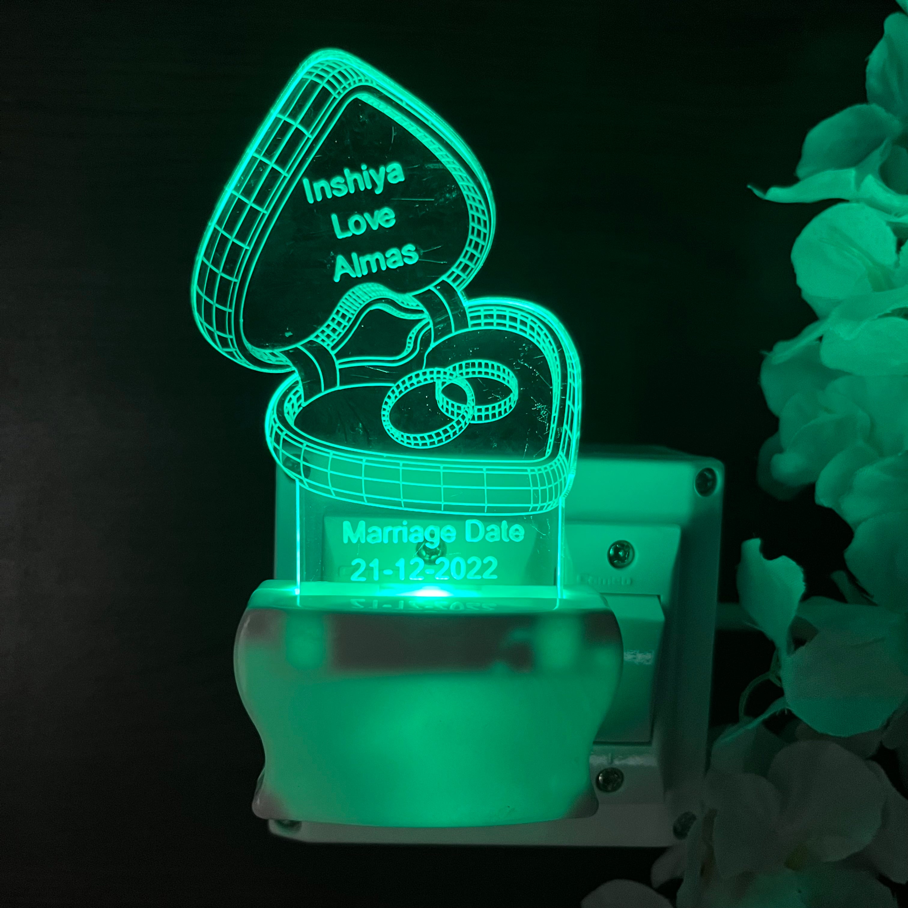 Personalised Engagement Plug in Lamp