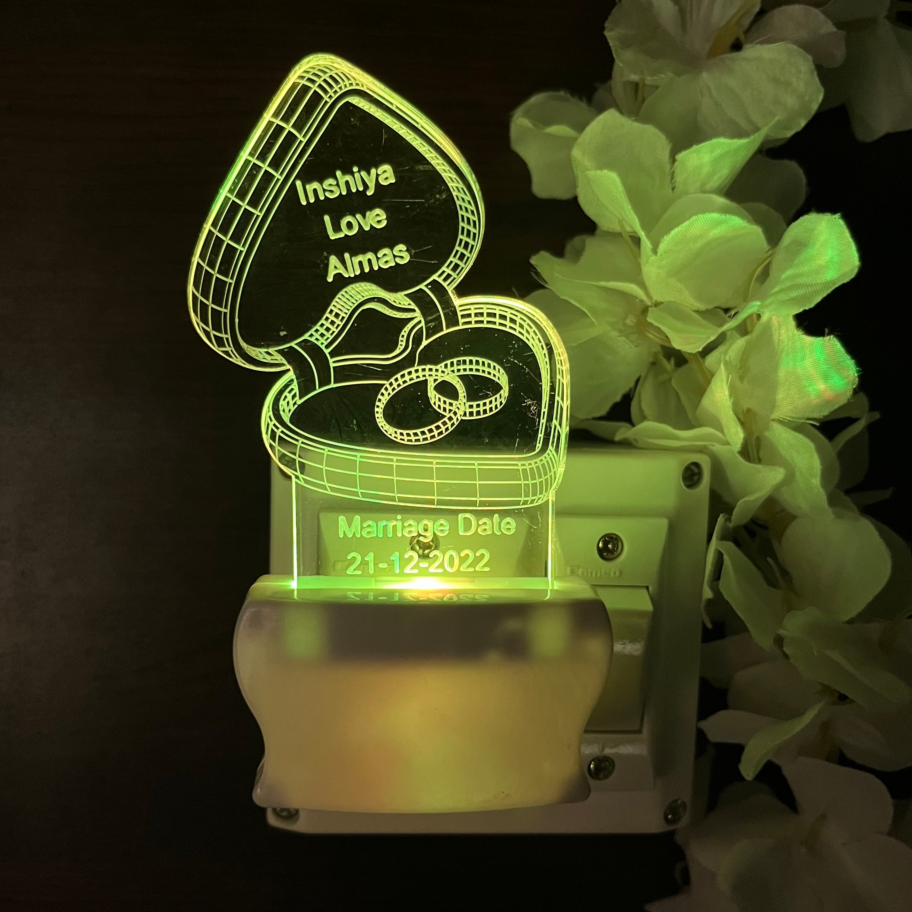 Personalised Engagement Plug in Lamp