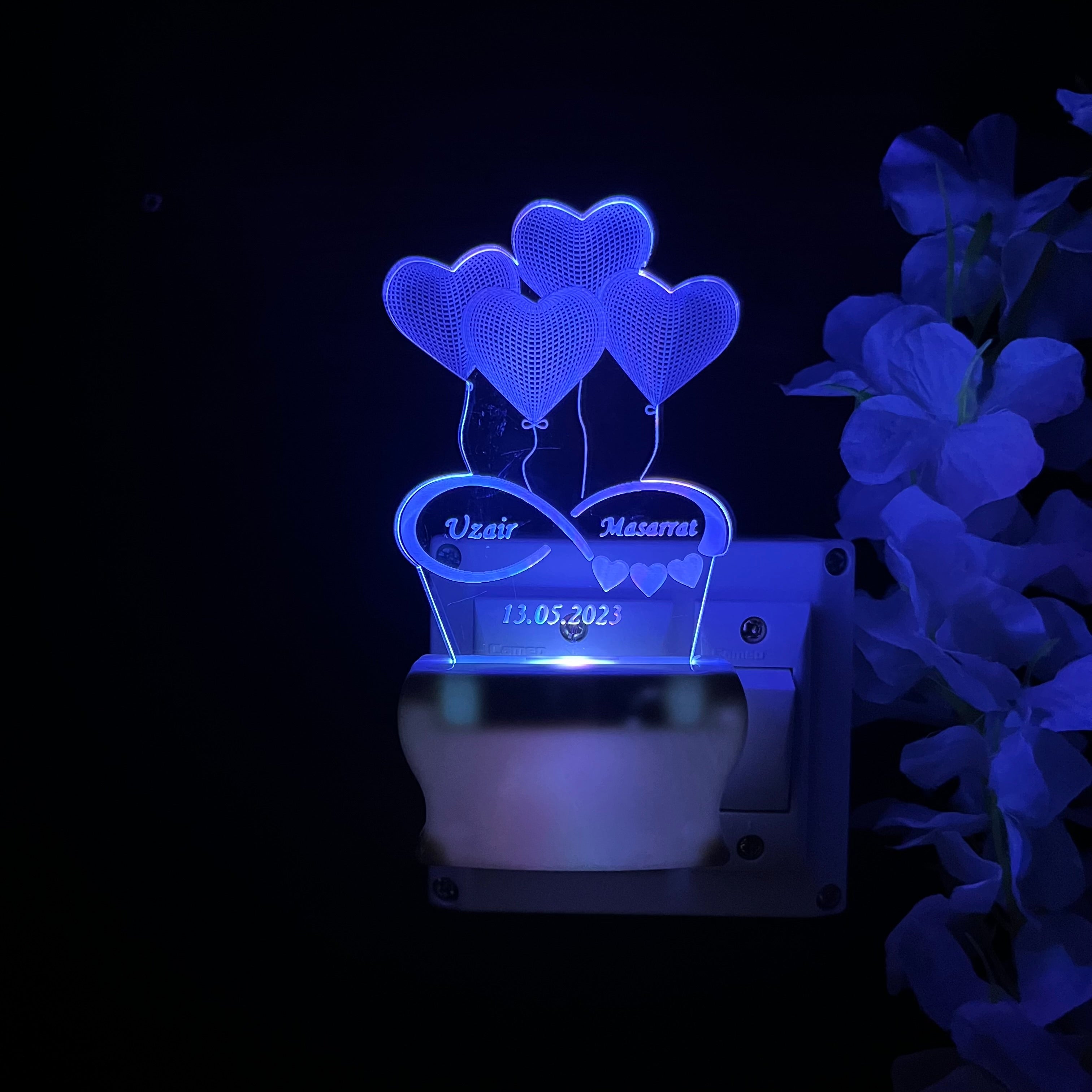 love heart Personalize 4Heart with Plug in Lamp