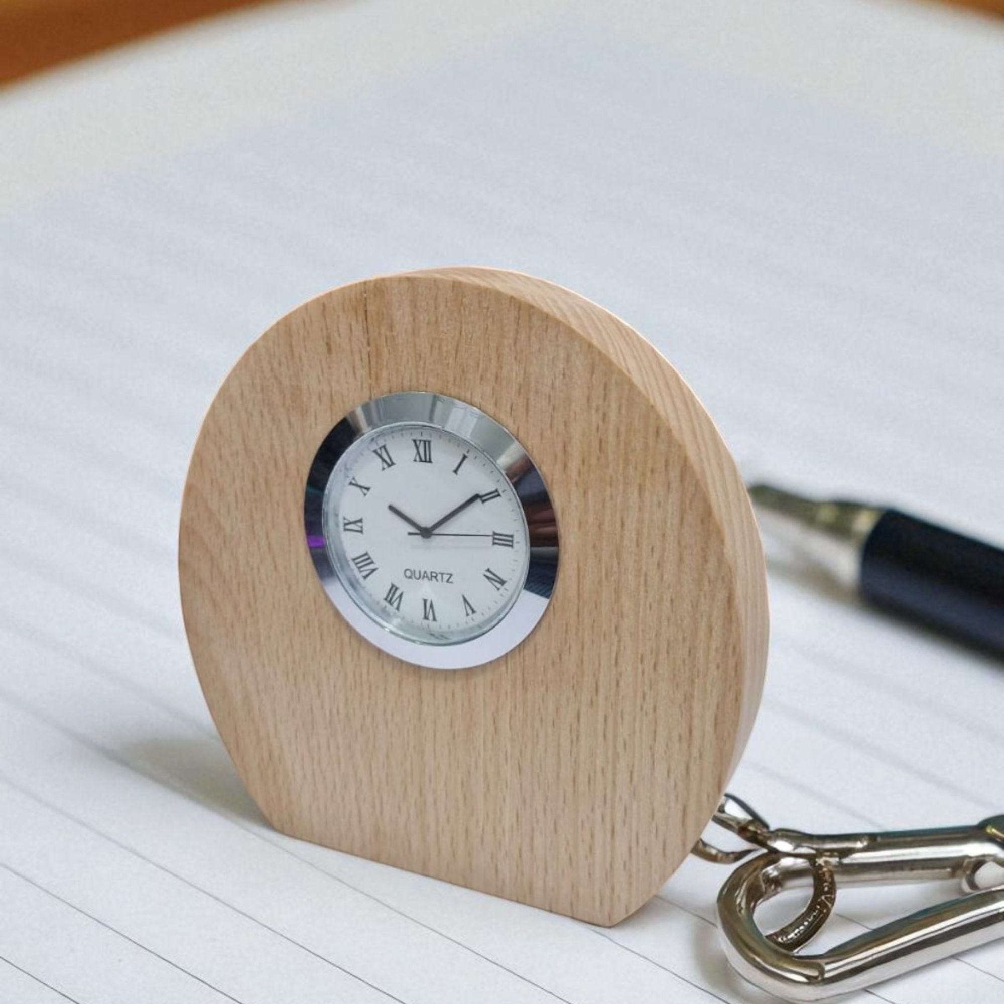 shayona gift shop Minimalist Wooden Desk Clock with Roman Numerals – Modern Quartz Timepiece for Home or Office Decor