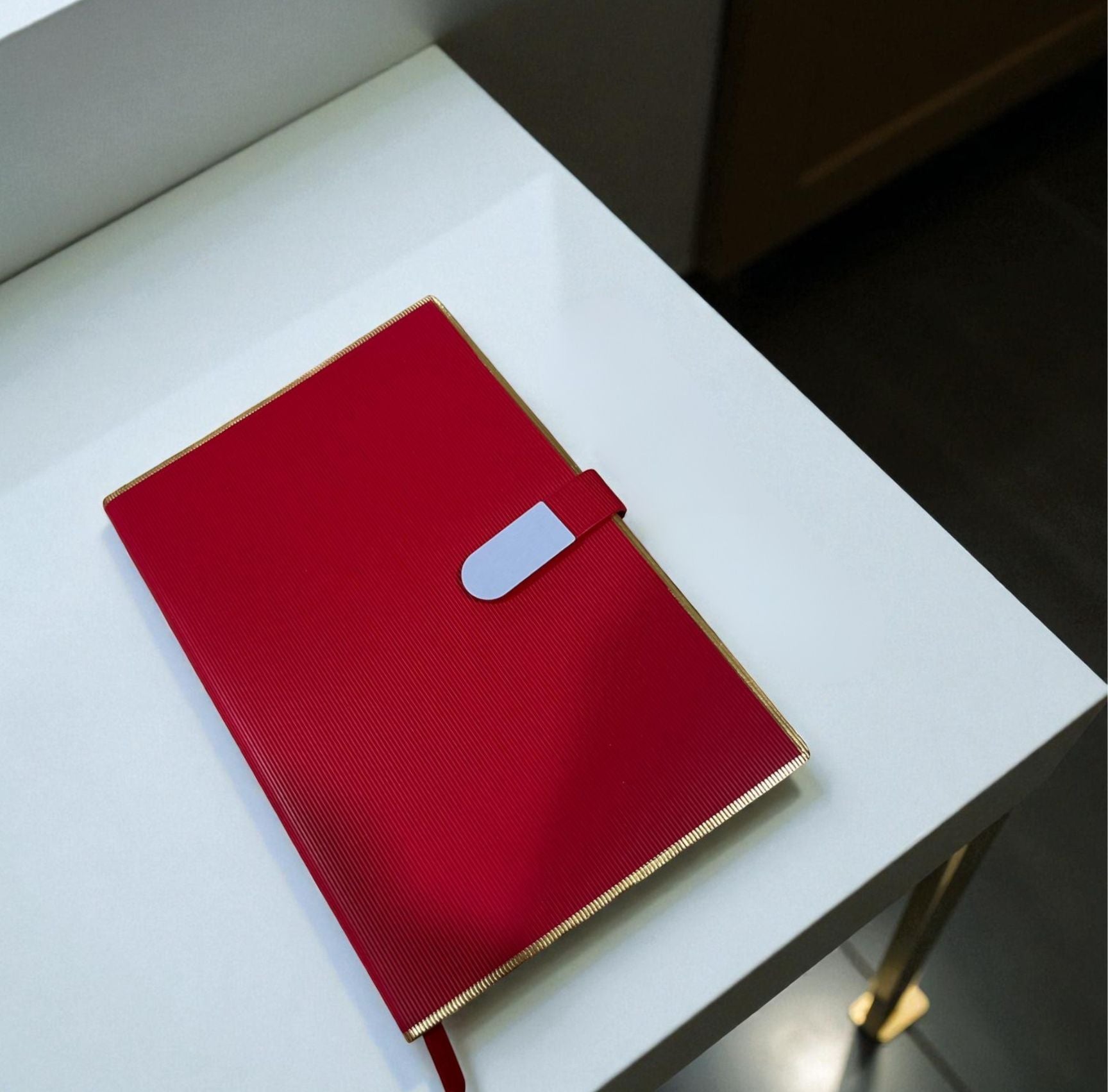 Shayona Professional Bright Red Business Planner with Metallic Closure ||Textured Leather Finish Diary for Office, Journaling & Corporate Gifts