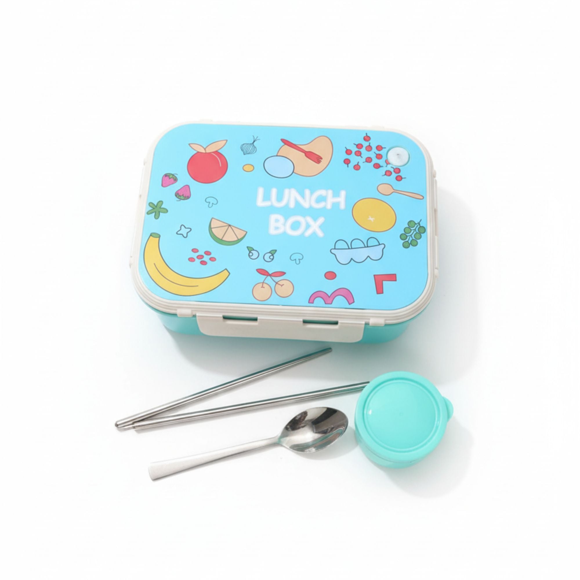 Shayona Customized Name Cute Kids Lunch Box with Fun Cartoon Design – Leak-Proof Bento Box with Spoon & Chopsticks, Durable Food Container for School