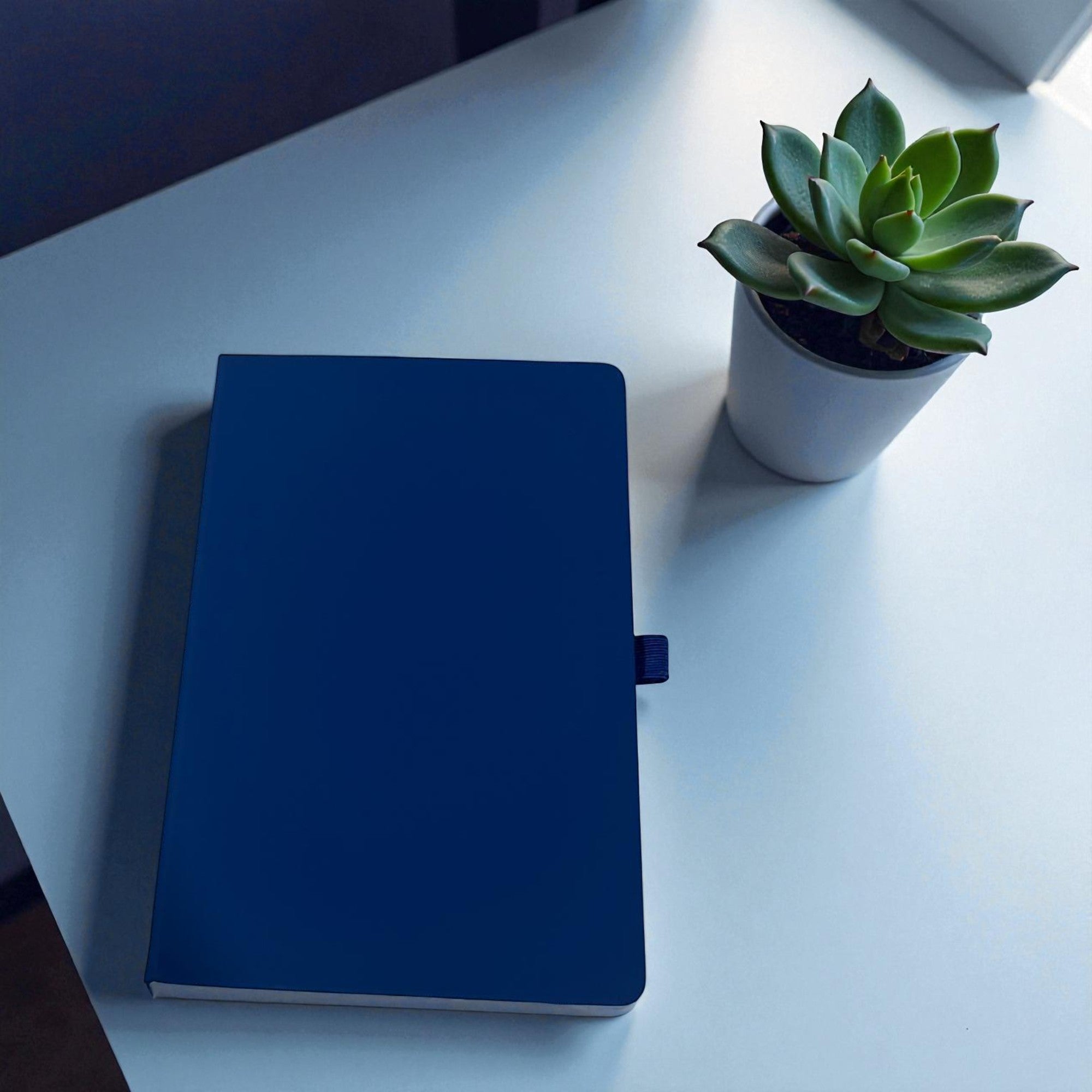 Shayona Premium Navy Blue Notebook with Pen Loop | Elegant Soft Cover Diary for Office, Journaling & Corporate Gifting