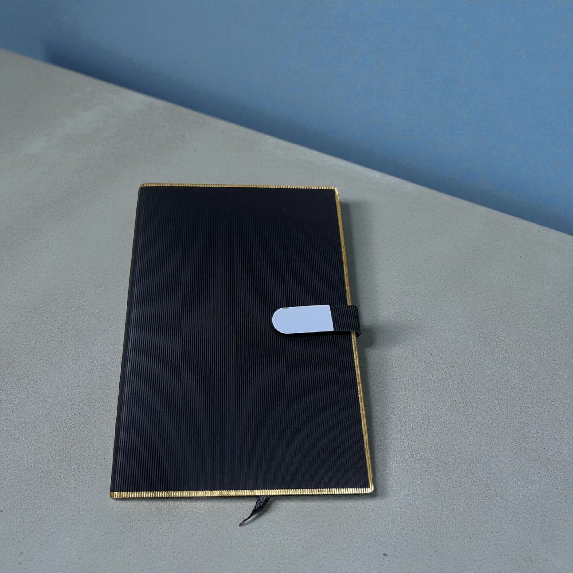 Shayona Premium Black & Gold Executive Notebook with Magnetic Closure | Textured Leather Finish Diary for Office, Journaling & Corporate Gifts