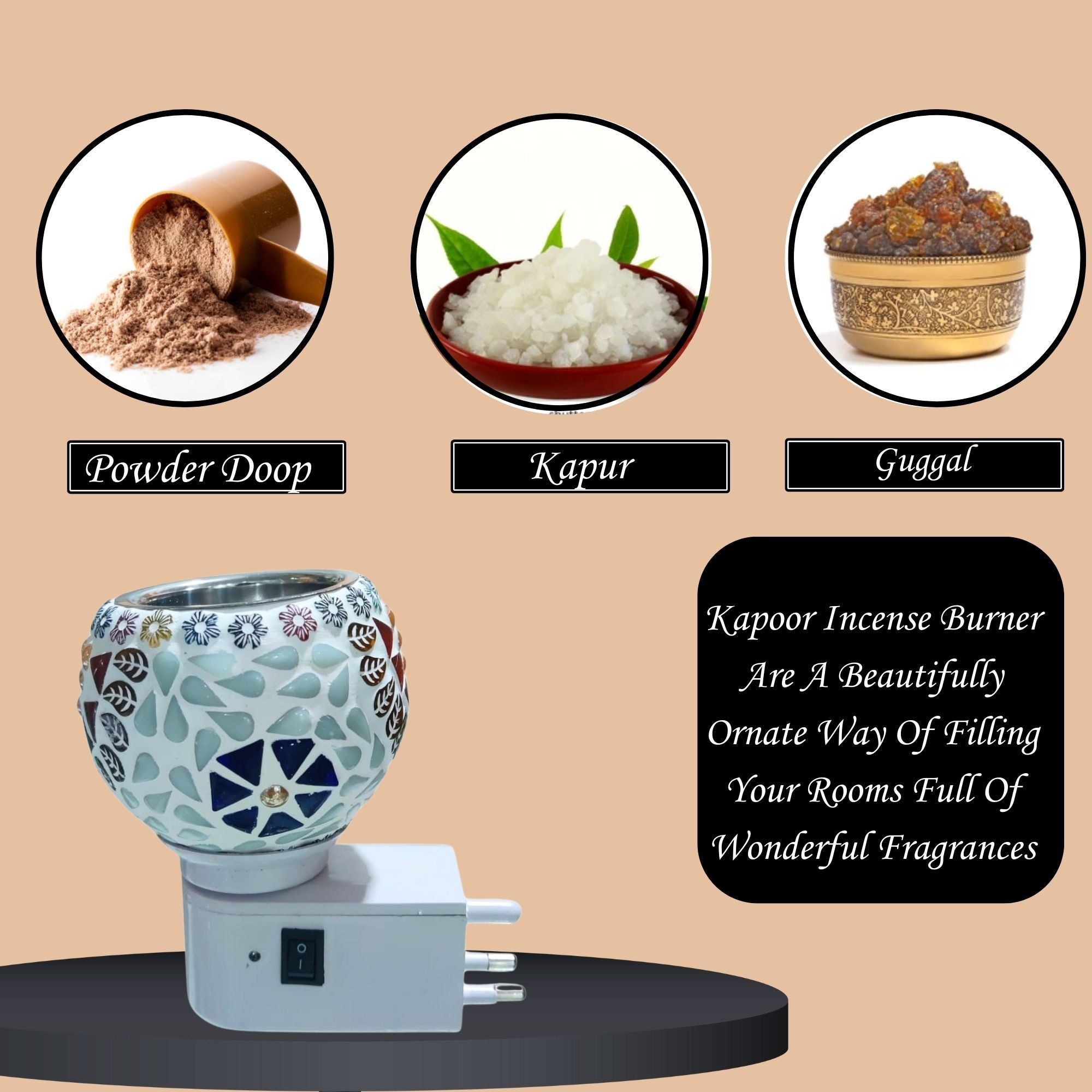 Shayona Kapoor Dani Night Lamp with Burner for Fragrance with Switch On/Off Electric Home Fragnance Lamp with for Home, Office, Living Room