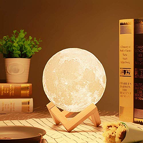 SHAYONA 3D Moon Night lamp 7 Multi Colors Changing Touch Sensor