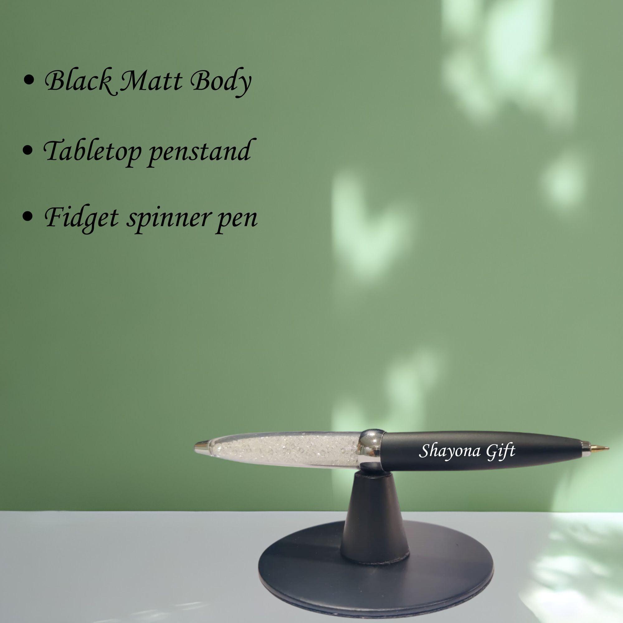 SHAYONA Personalized Pen Magnetic Pen Stand With White Crystal Pen Office Table Decoration for Office Desk Home