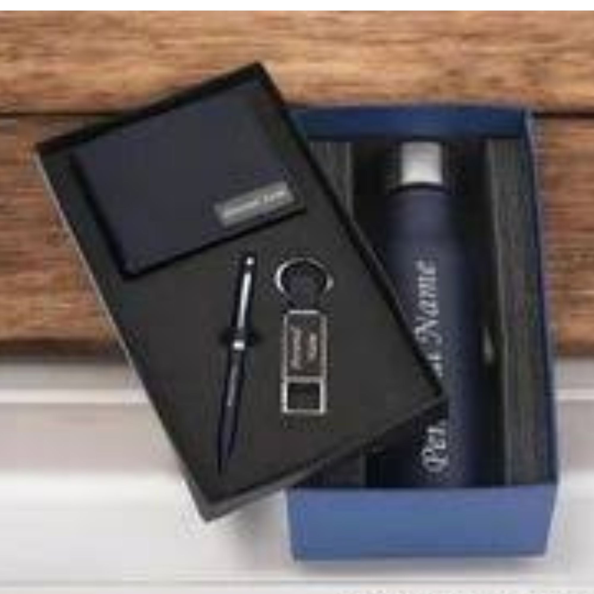 Shayona Premium Corporate Gift Set – Wallet, Stainless Steel Bottle, Pen & Keychain | Luxury Gift Combo for Men | Office, Birthday, Anniversary & Festive Gifting