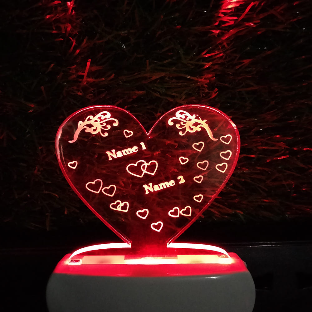 Personalize Heart Plug in Lamp