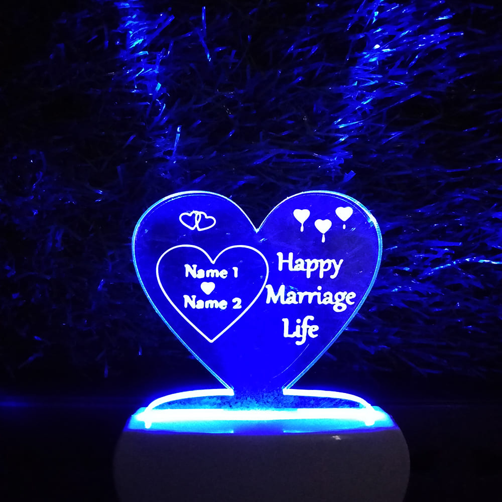 Personalize Single Heart Plug in Lamp