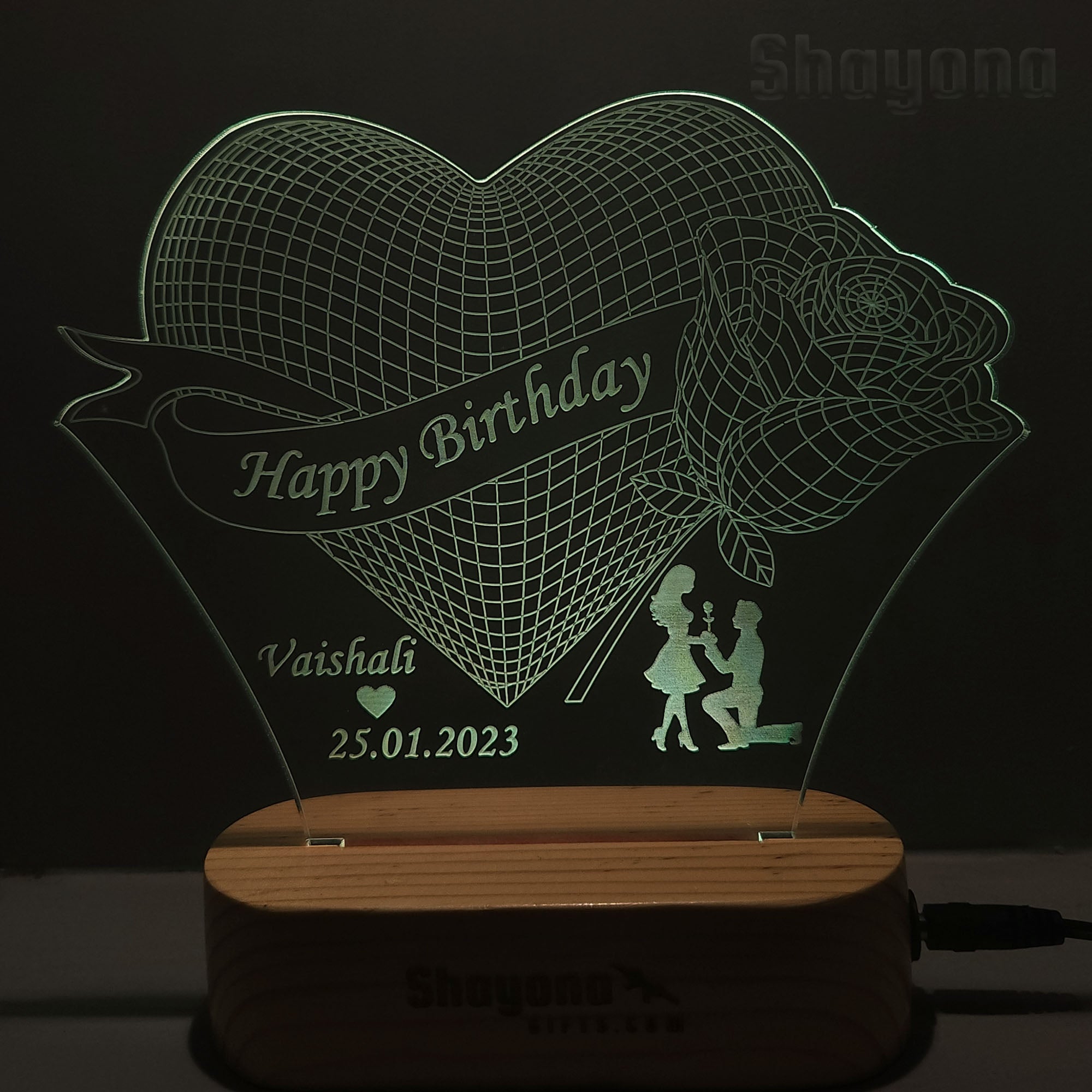 Multi Rose Heart Romantic Gift For Couple