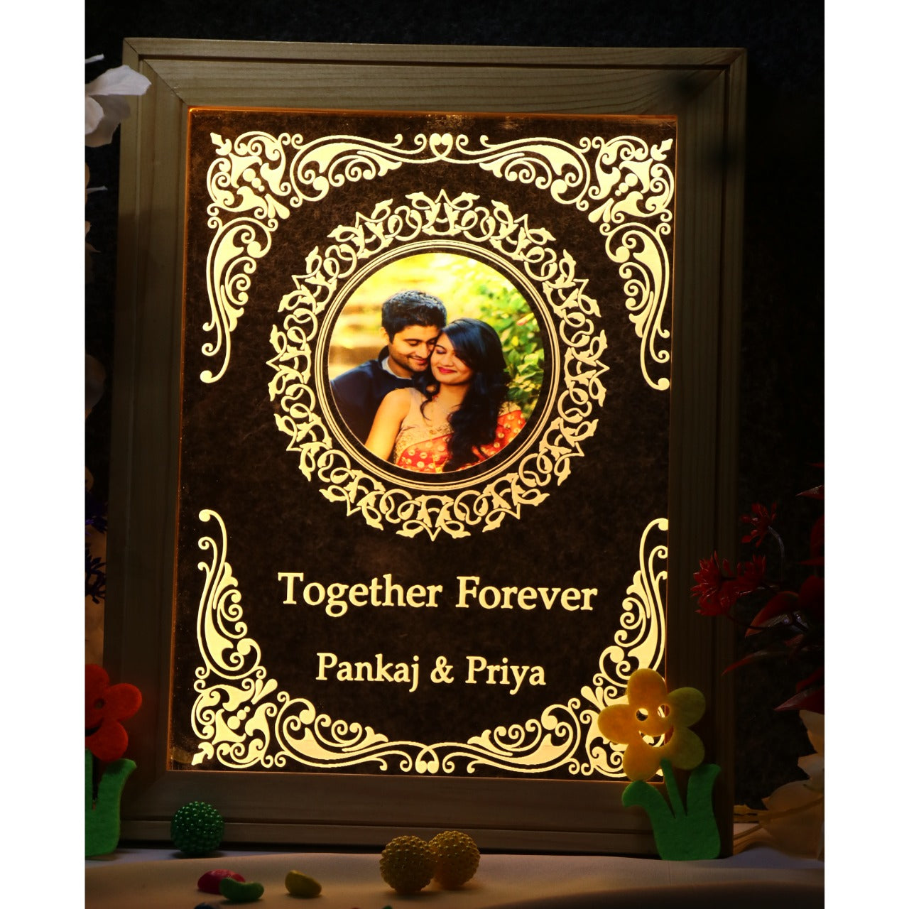 Custom Photo Night Light, Engagement Gift Couple,Personalized Led Lights Bedroom Decor