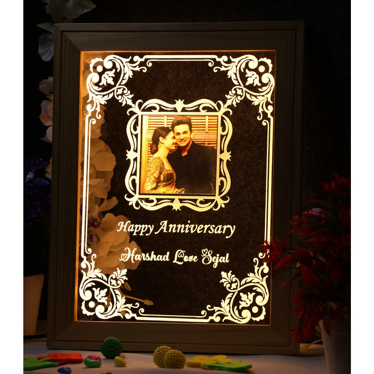 Custom Photo Night Light, Engagement Gift Couple,Personalized Led Lights Bedroom Decor