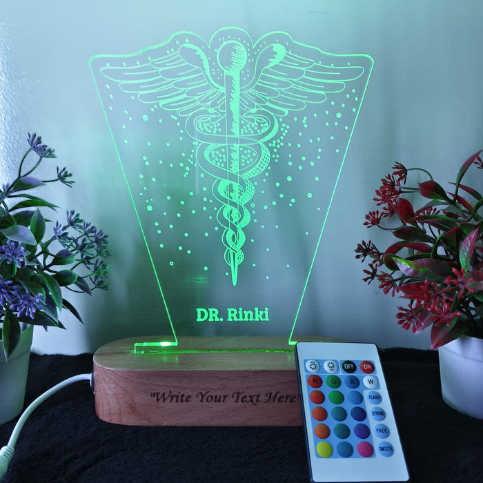 Shayona Personalized Acrylic Doctors Name 3D Illusion LED Multicolor lamp Night Lamp