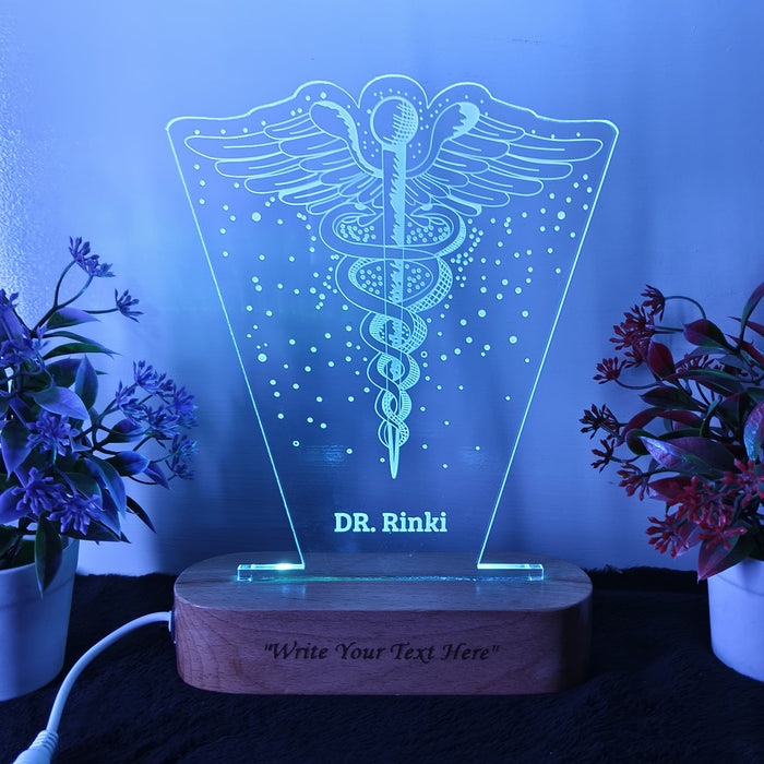 Shayona Personalized Acrylic Doctors Name 3D Illusion LED Multicolor lamp Night Lamp