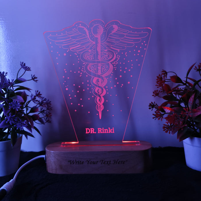 Shayona Personalized Acrylic Doctors Name 3D Illusion LED Multicolor lamp Night Lamp