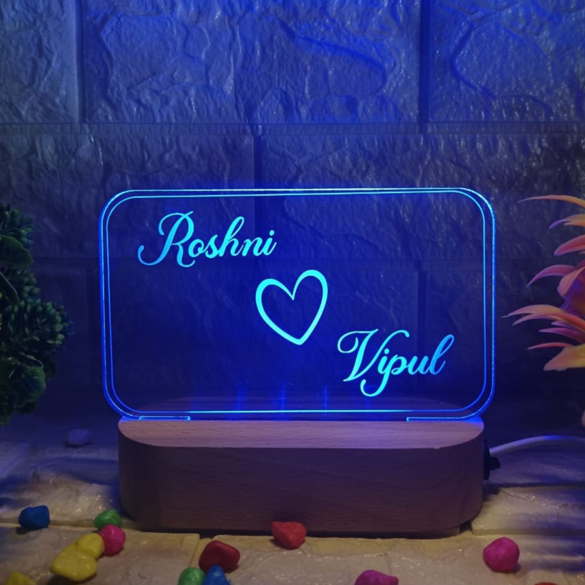 Shayona Personalized LED Acrylic Night Lamp – Custom Name Engraving