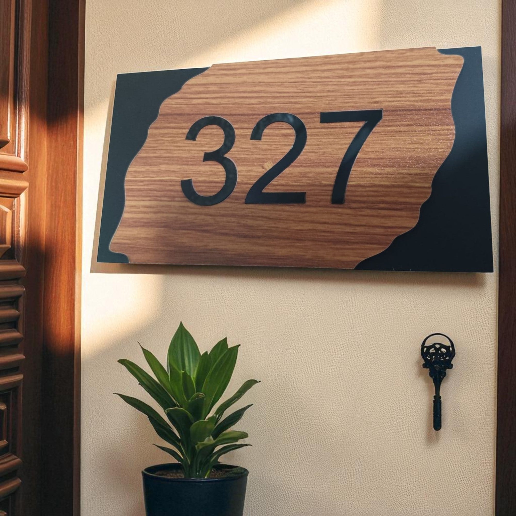 Personalized House Name Plate  | Custom Home Address & Family Name Sign | Modern Gate Plaque