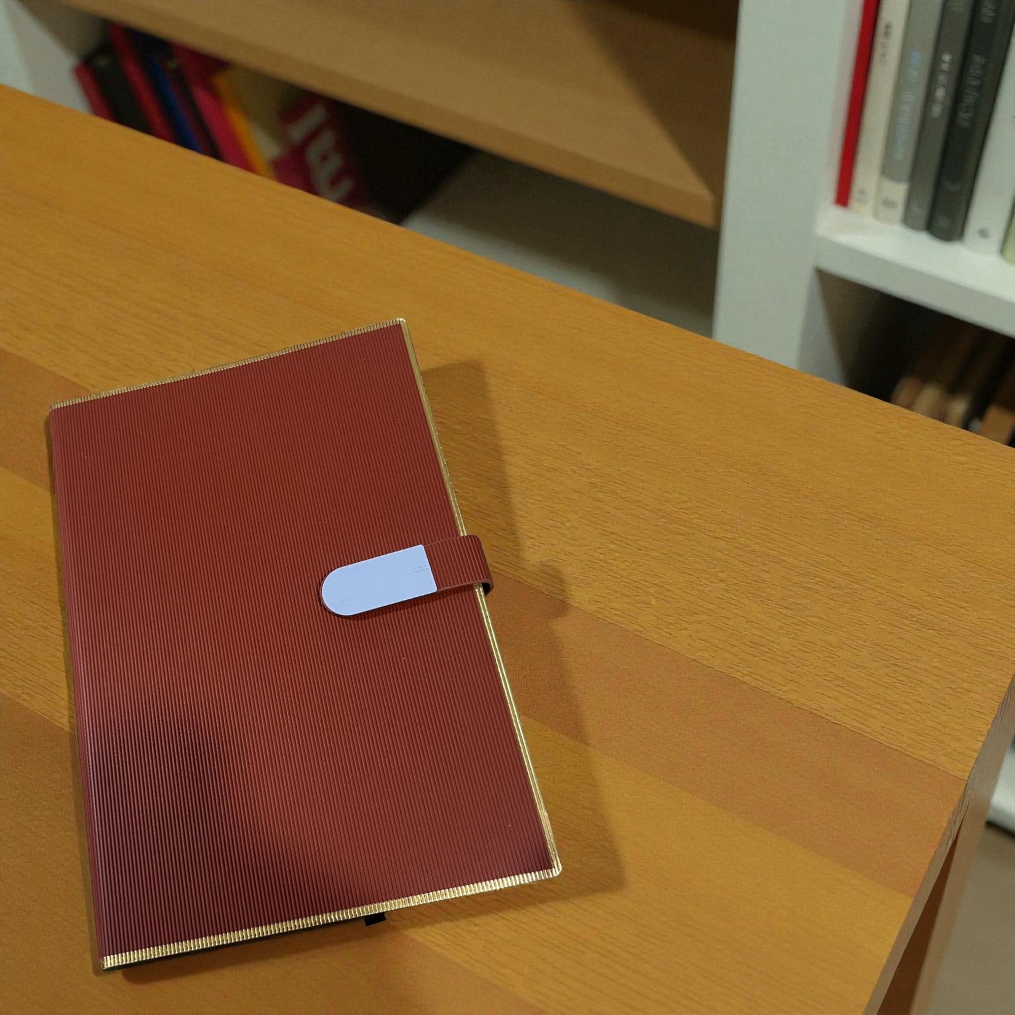 Shayona Luxury Red-Brown Journal with Gold Trim and Stylish Magnetic Closure ||Elegant Soft Cover Diary for Office, Journaling & Corporate Gifting