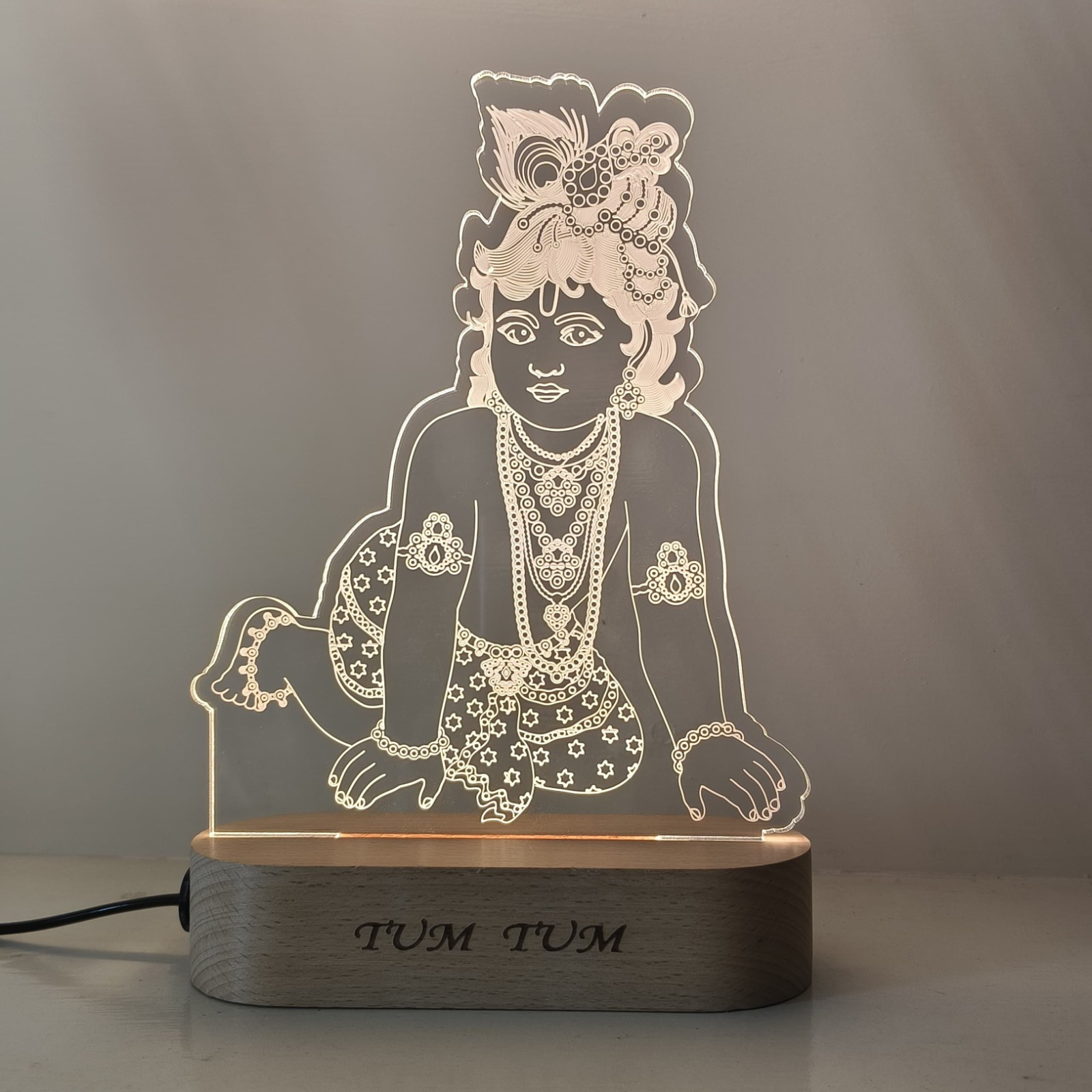 Shayona Load Krishna3D Illusion LED Acrylic Table Top Night Lamp