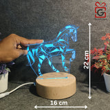 Shayona 3D Illusion LED Horse Animal Night Lamp - Multi Color
