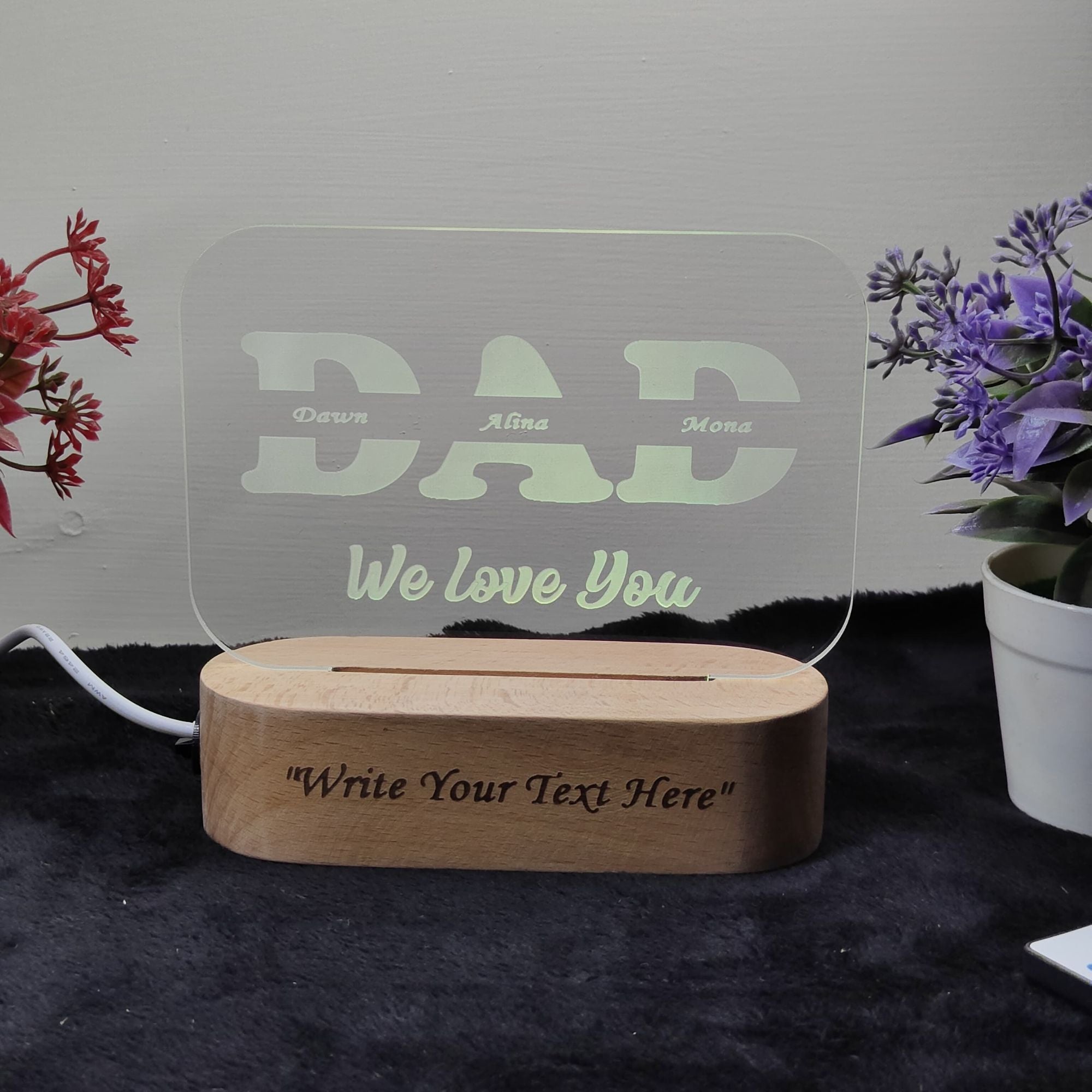 Shayona 3D Illusion personalized  You are Best Dad in The World Acrylic Night Light lamp  Gifts for Daddy on Fathers Day, Christmas, Birthday from Son, Daughter Multicolor Product