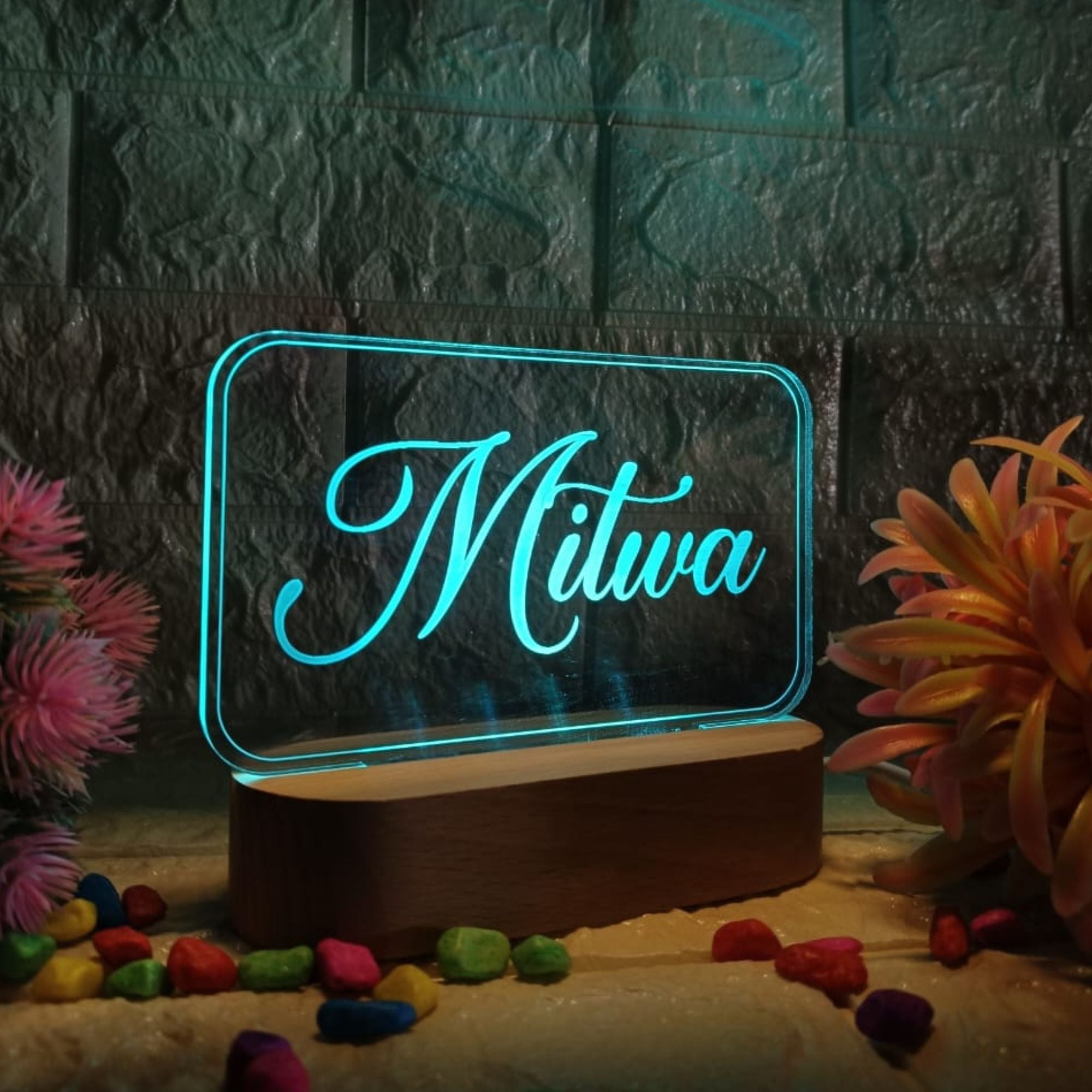 Shayona  3D Illusion Personalized LED Lamp for Couples