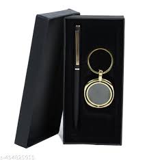 Shayona Premium Pen & Keychain Gift Set – Elegant Black & Gold Combo in Gift Box | Corporate, Office & Personal Gifting for Men & Women