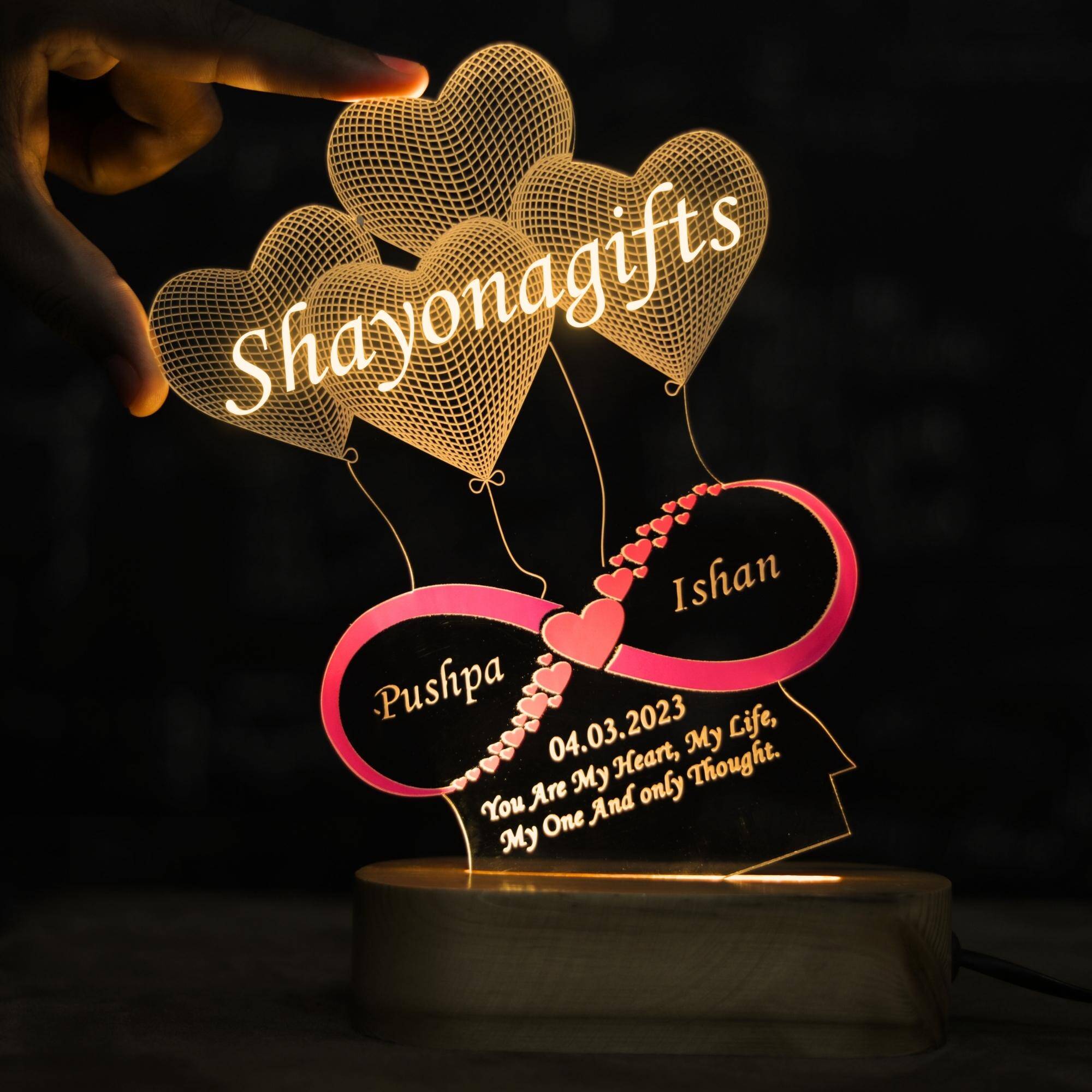 Personalized 3D illusion LED infinity Love Lamp