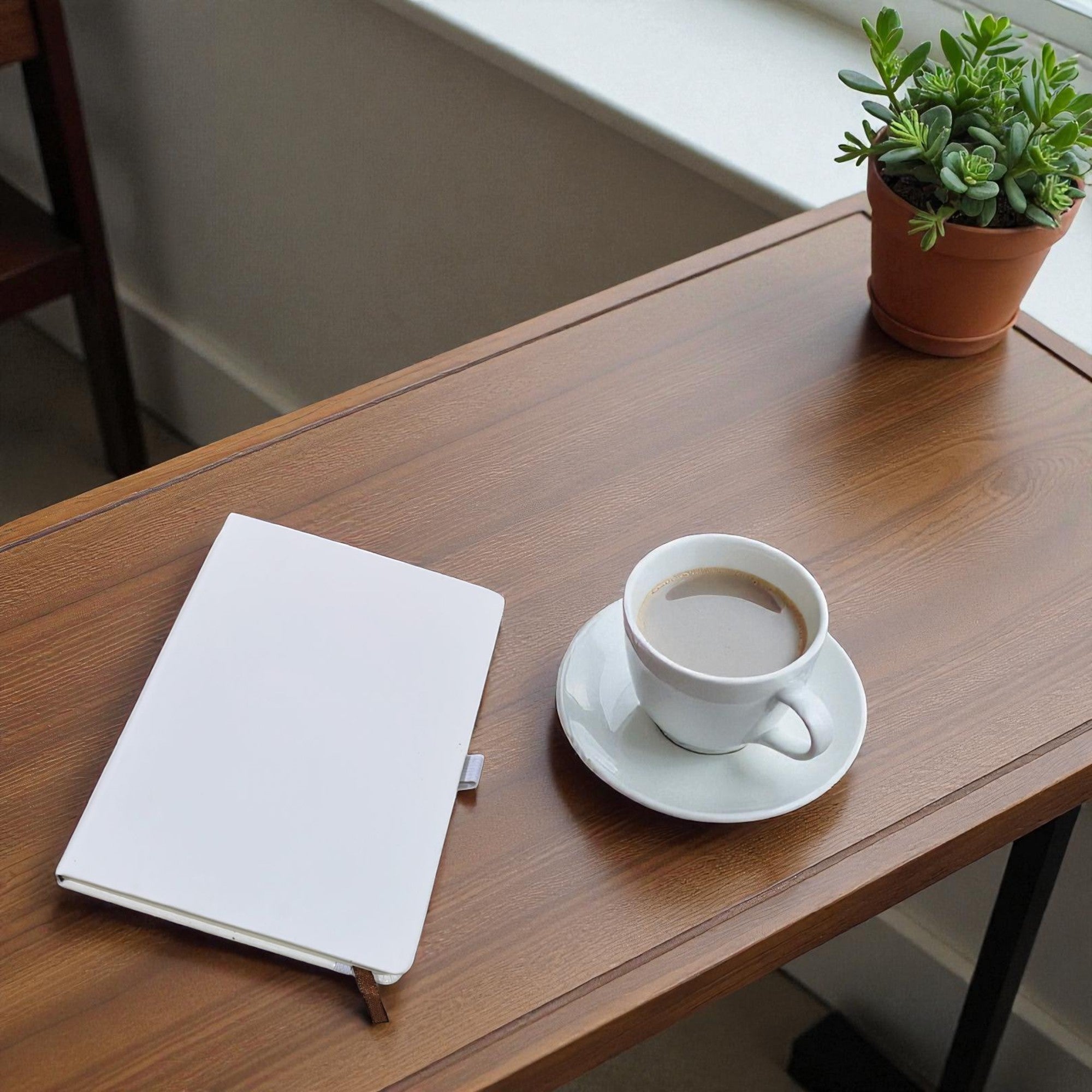 Shayona Premium White Hardbound Notebook – Minimalist Design Journal with Bookmark & Pen Loop