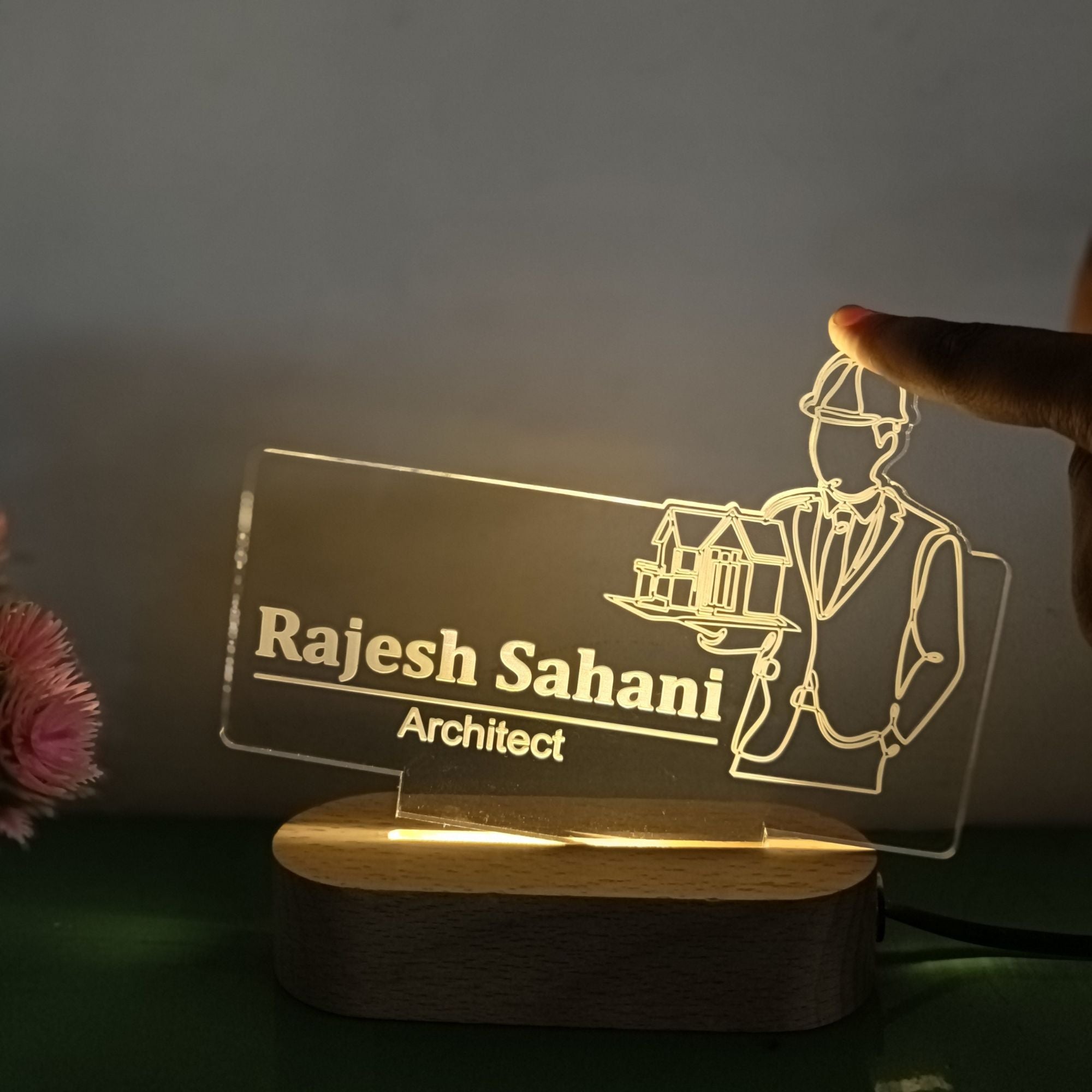 Shayona Personalized Architect LED Lamp – Custom Engraved Name Desk Light for Architects & Designers